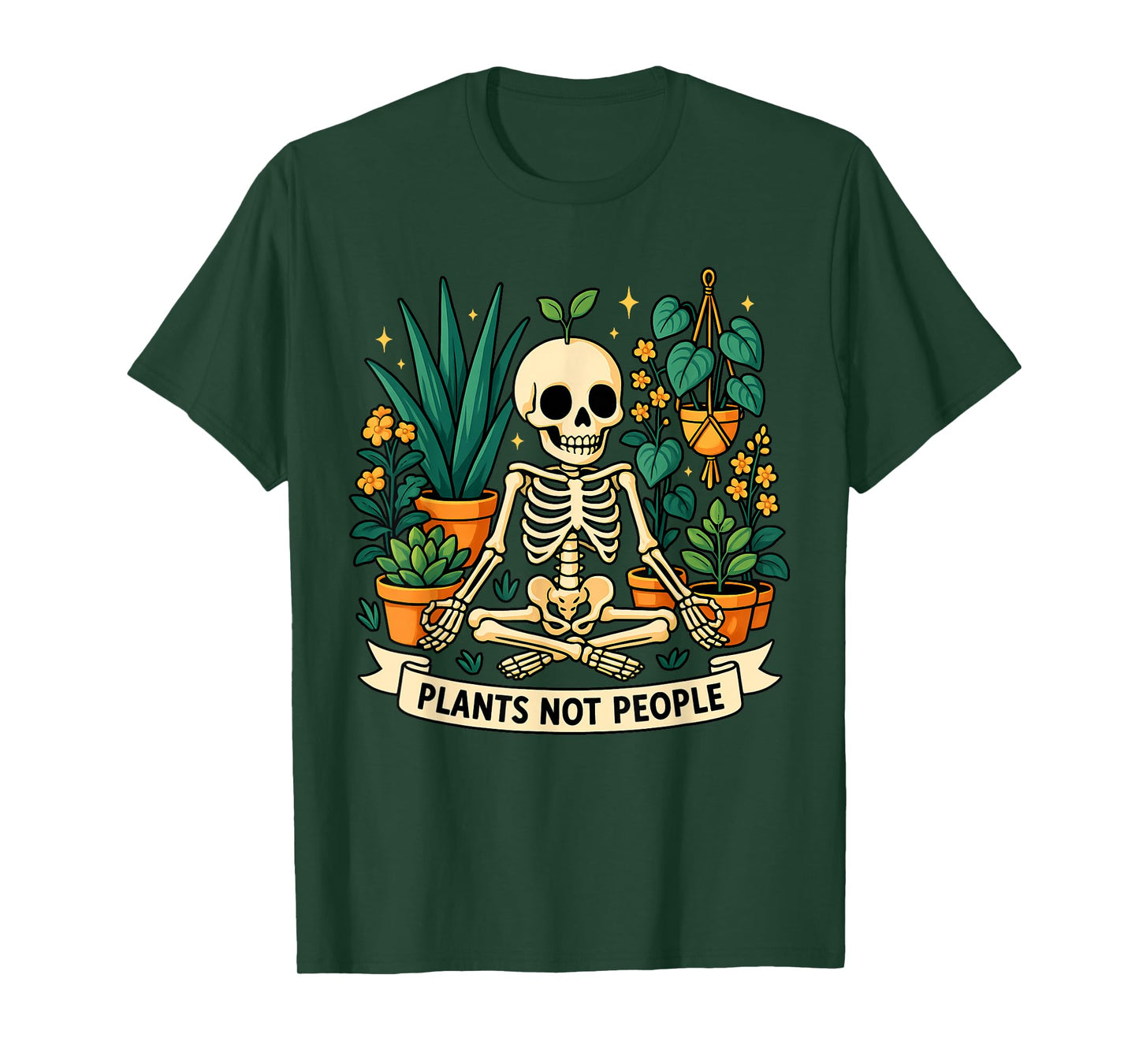 Plant Lover Skeleton Plants Not People Botanical Bone T-Shirt