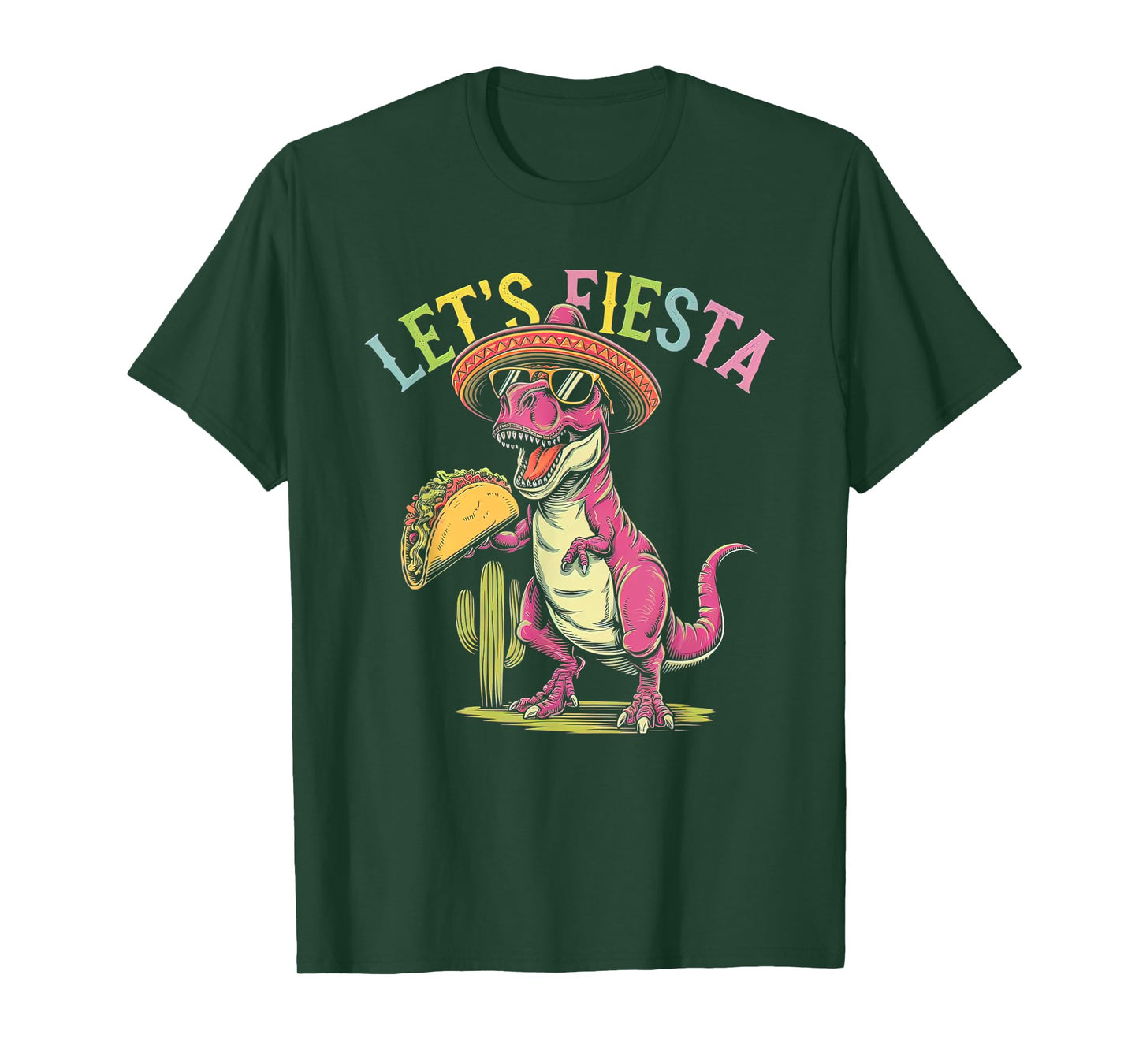 Funny T-Rex Eat Taco Cinco De May Let's Fiesta Kid Boy Girl T-Shirt
