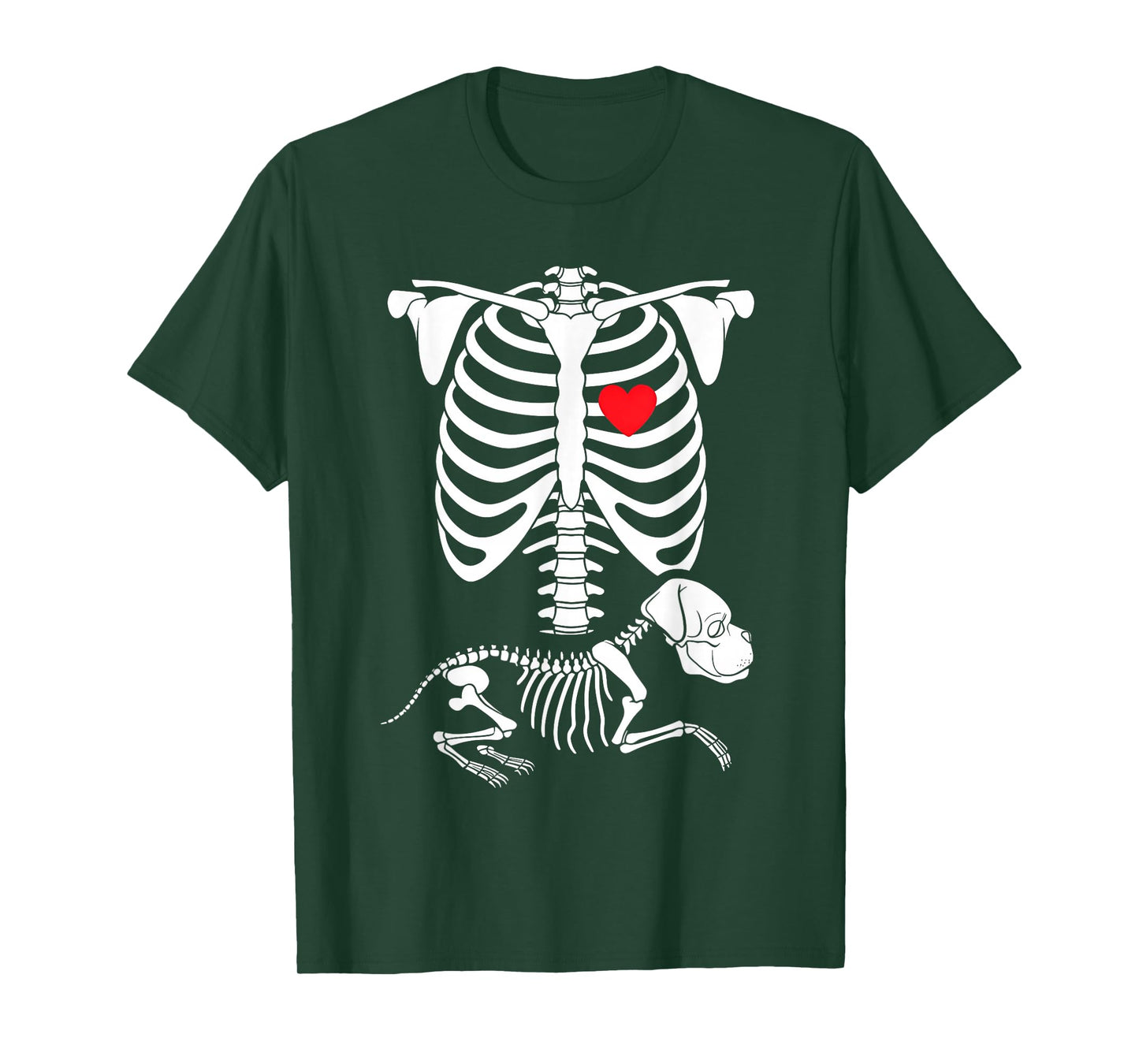 Skeleton Pregnancy Announcement Boxer Dog Lovers Halloween T-Shirt