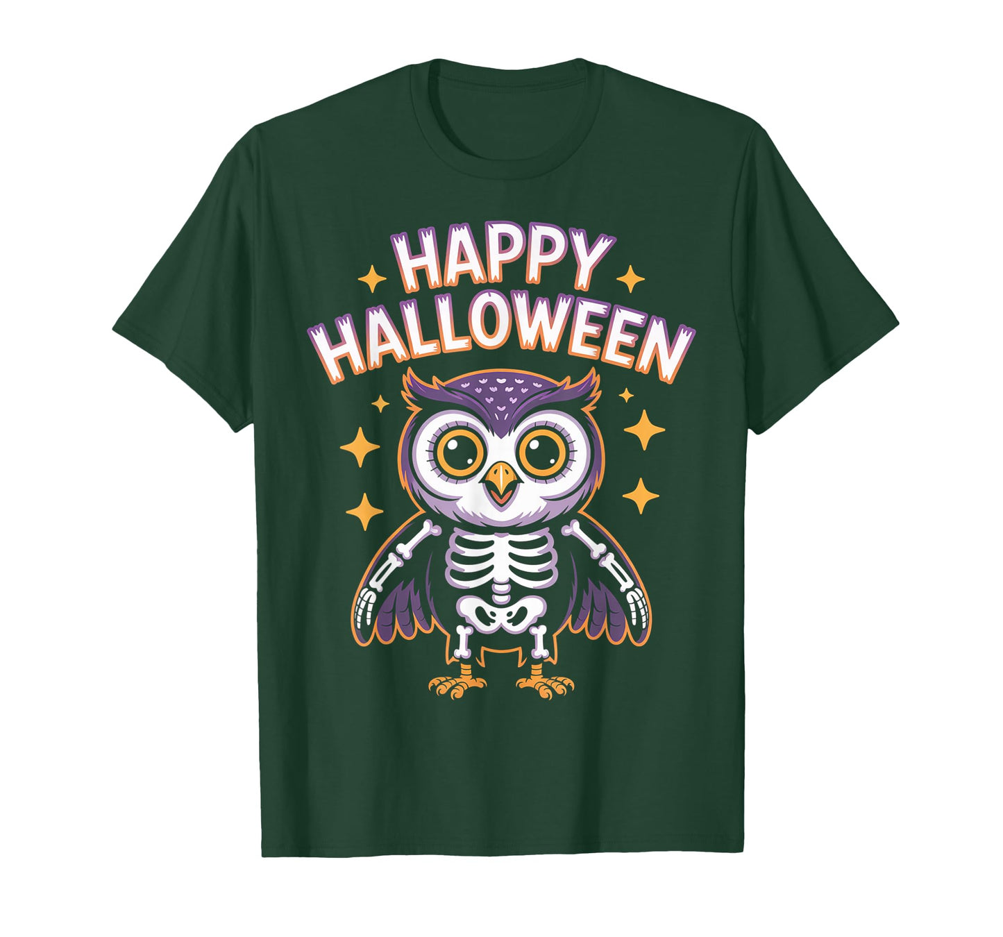 Cute Skeleton Owl Halloween Design for Kids and Adults T-Shirt