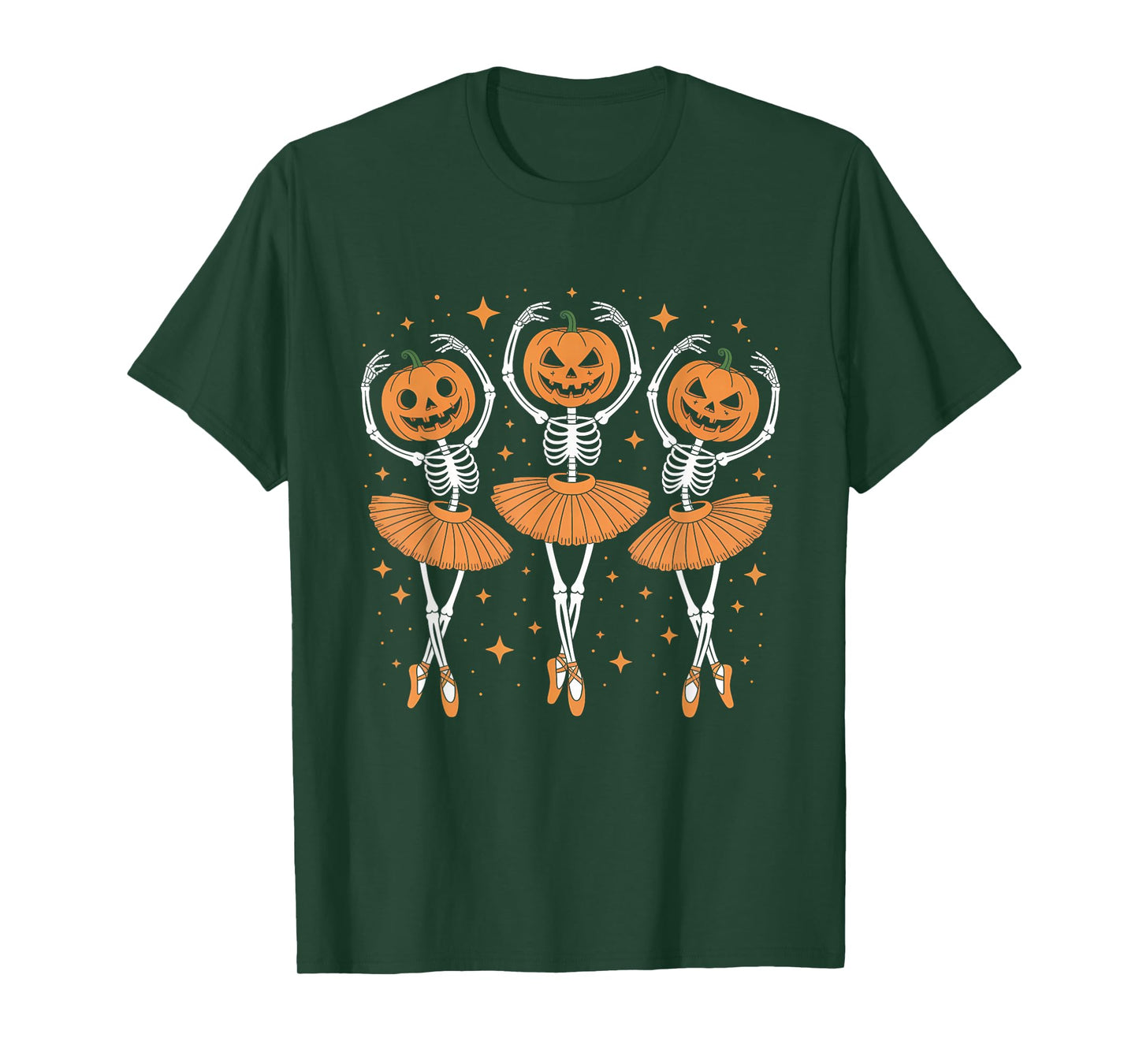 Dancing Skeleton Pumpkin Ballerina Ballet Dance Halloween T-Shirt