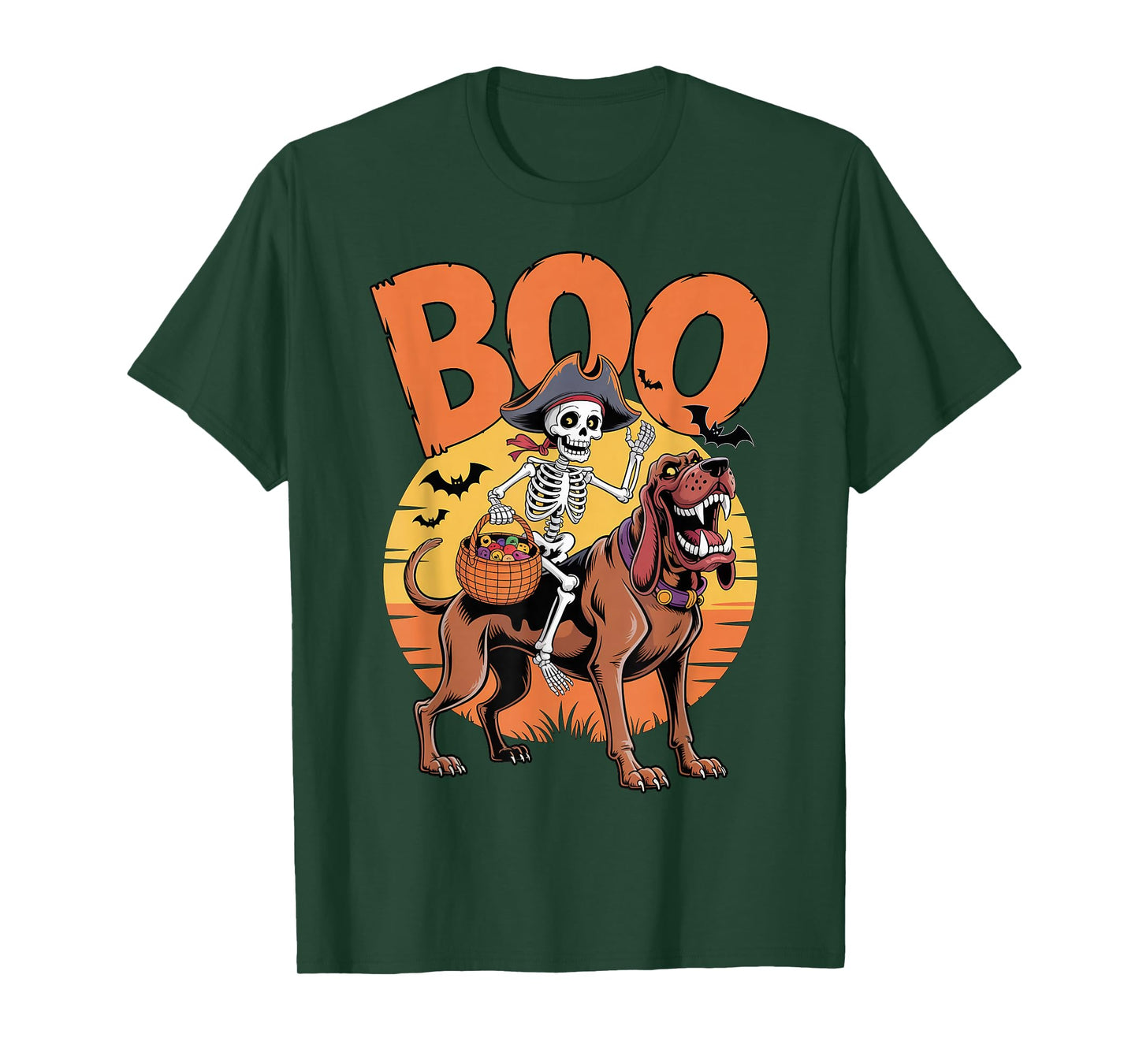 Spooky Bloodhound Costume on Boo Bloodhound Halloween T-Shirt