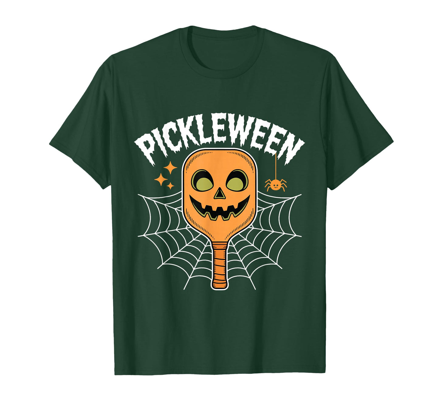 Pickleween Pumpkin Paddle Funny Pickleball Halloween T-Shirt