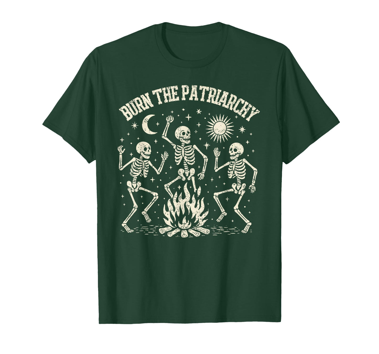 Burn The Patriarchy Feminist Skeleton Women Rights Halloween T-Shirt