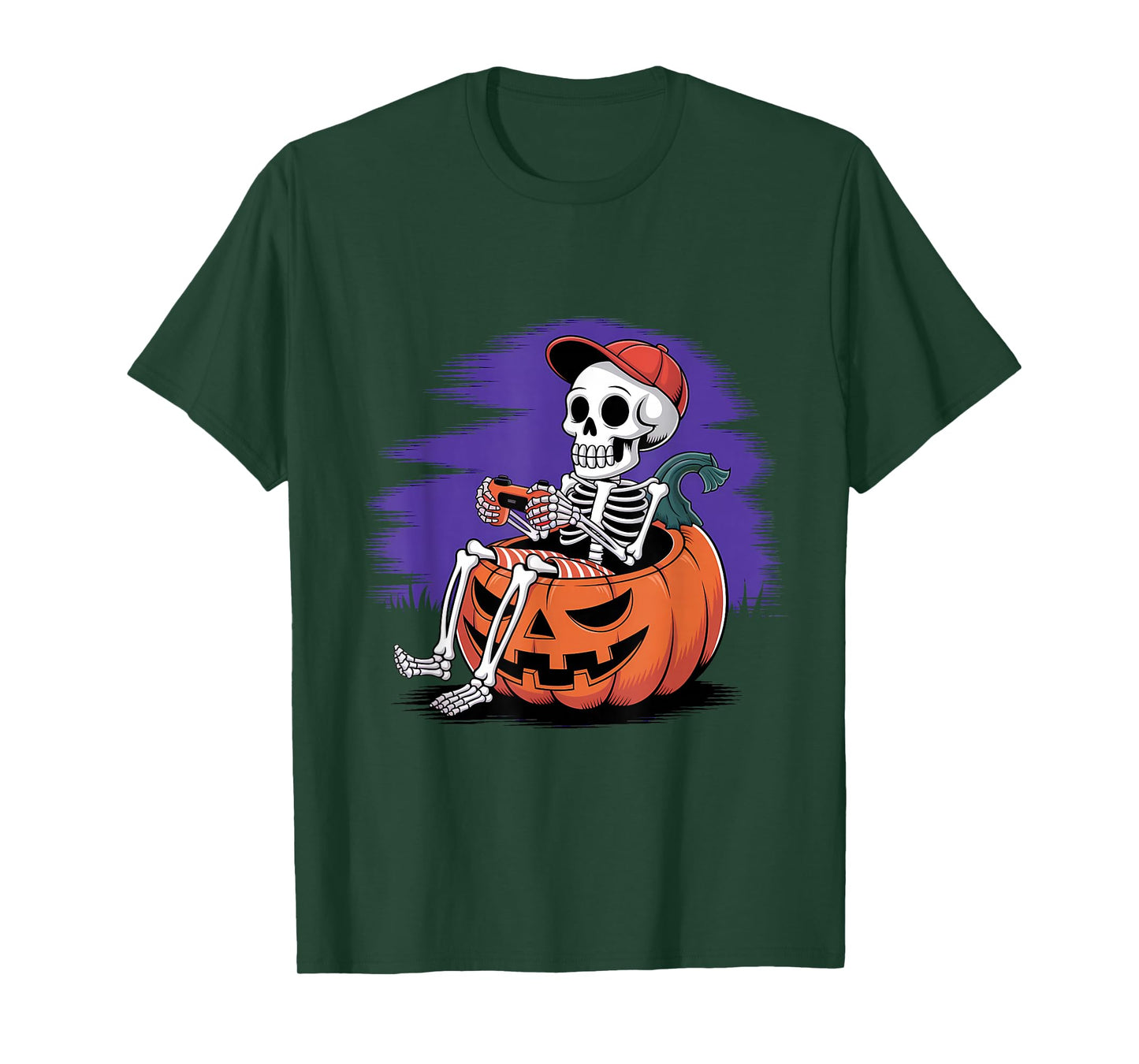 Halloween Skeleton Video Gaming Gamer Boys Youths & Men T-Shirt
