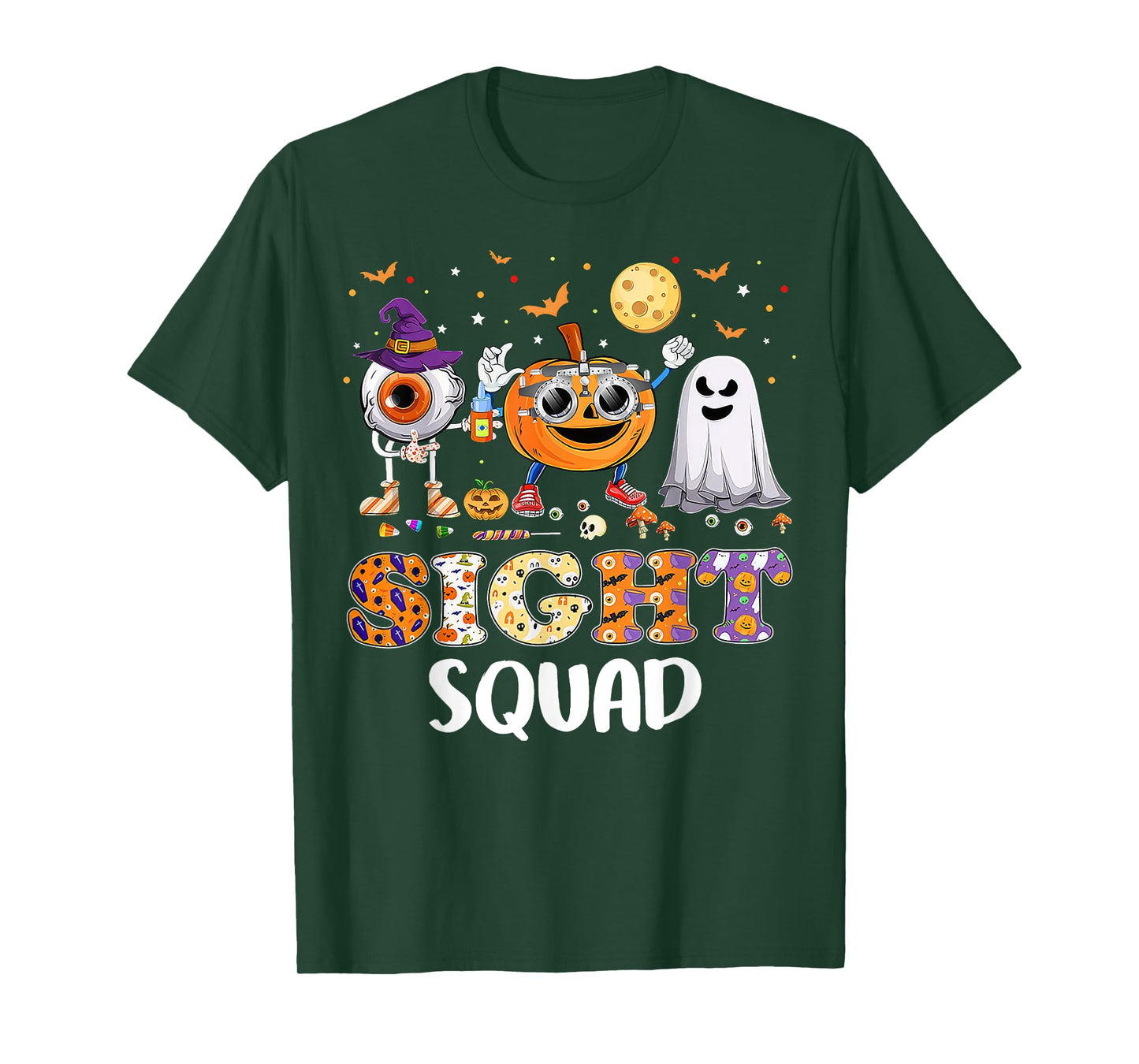Optometrist Sight Squad Pumpkin Ghost Halloween Costume T-Shirt