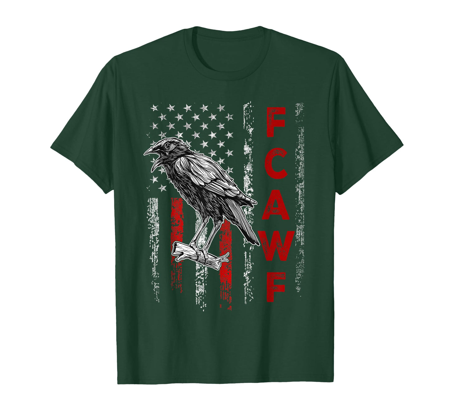 F-Caw-F Black Crow Black Bird Retro USA Flag Vintage F-Caw-F T-Shirt
