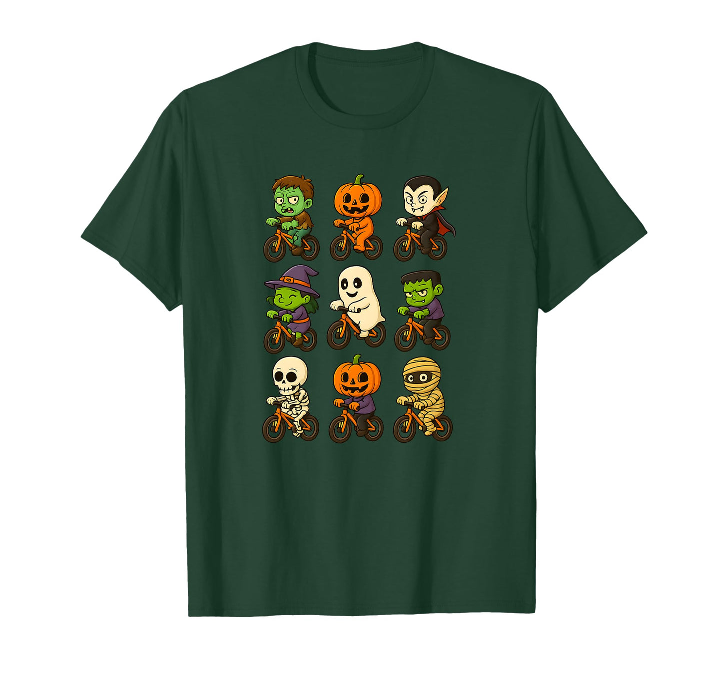 Funny Halloween Monsters Riding Bikes Costume Toddlers T-Shirt