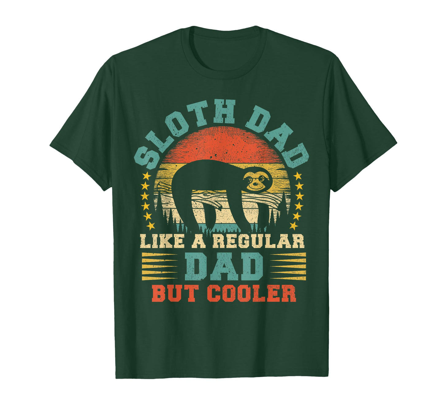 Vintage Sloth Dad Like A Regular Dad Sloth Father's Day T-Shirt