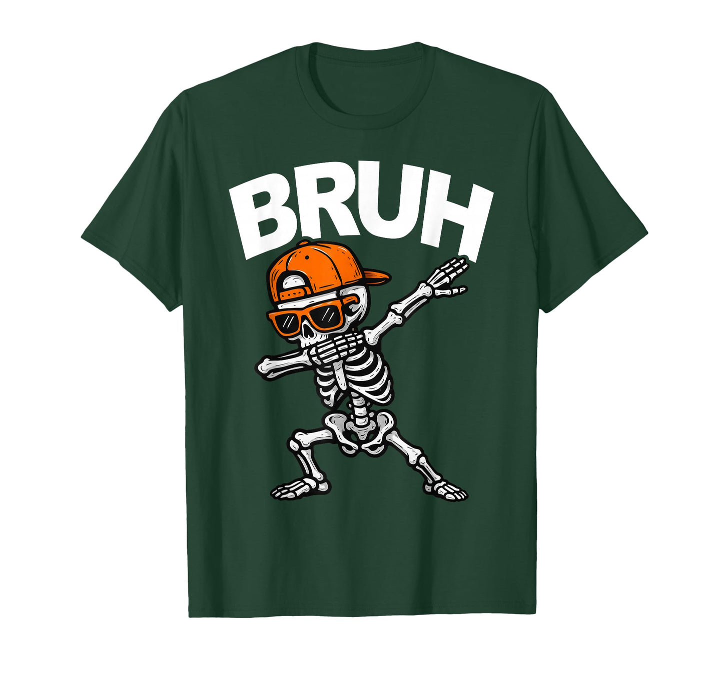 Dabbing Skeleton Bruh Halloween Dab Trick Or Treat Boys Kids T-Shirt