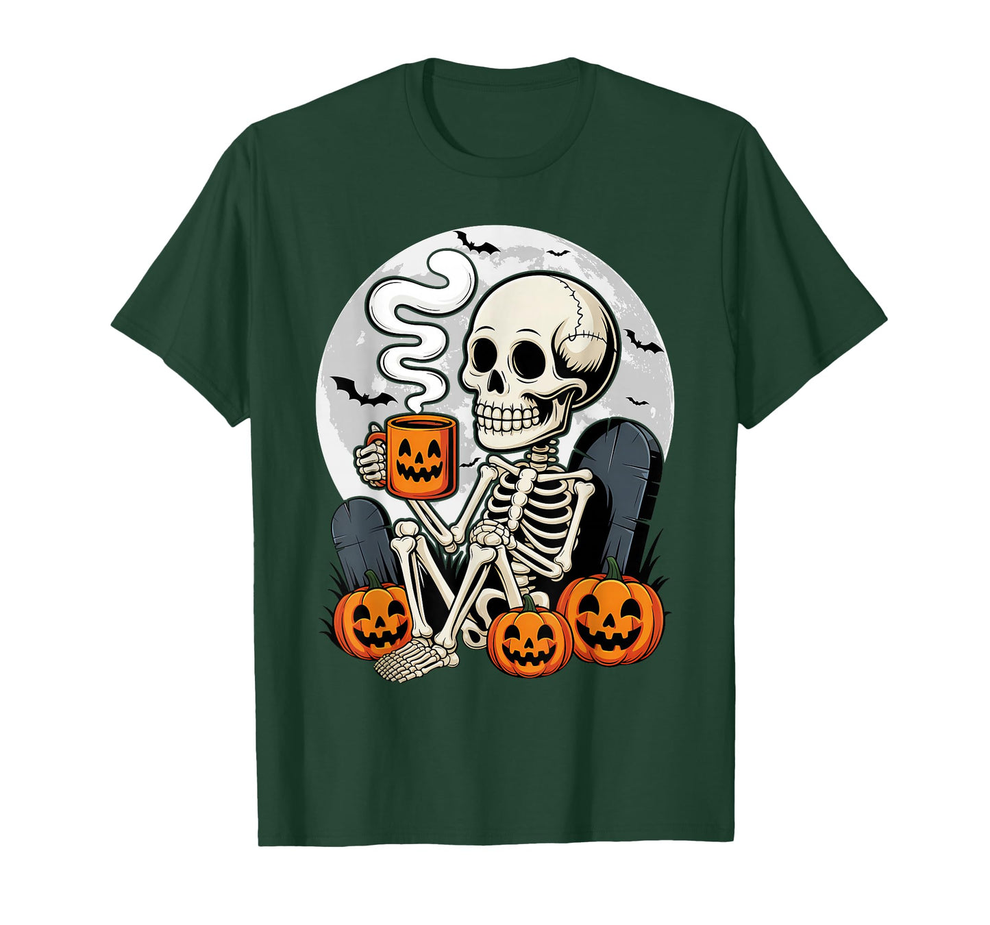 Halloween Skeleton Coffee T-Shirt
