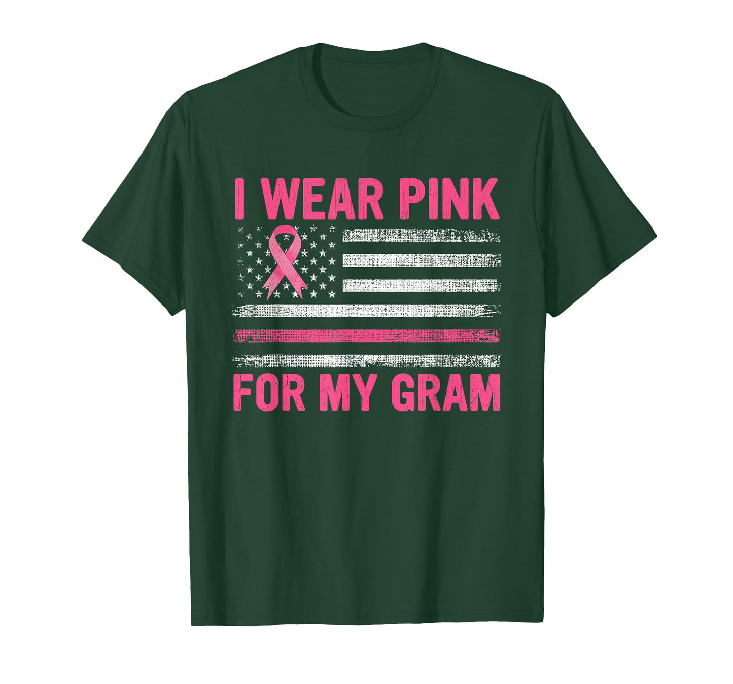 I Wear Pink For My Gram Breast Cancer Awareness Support T-Shirt