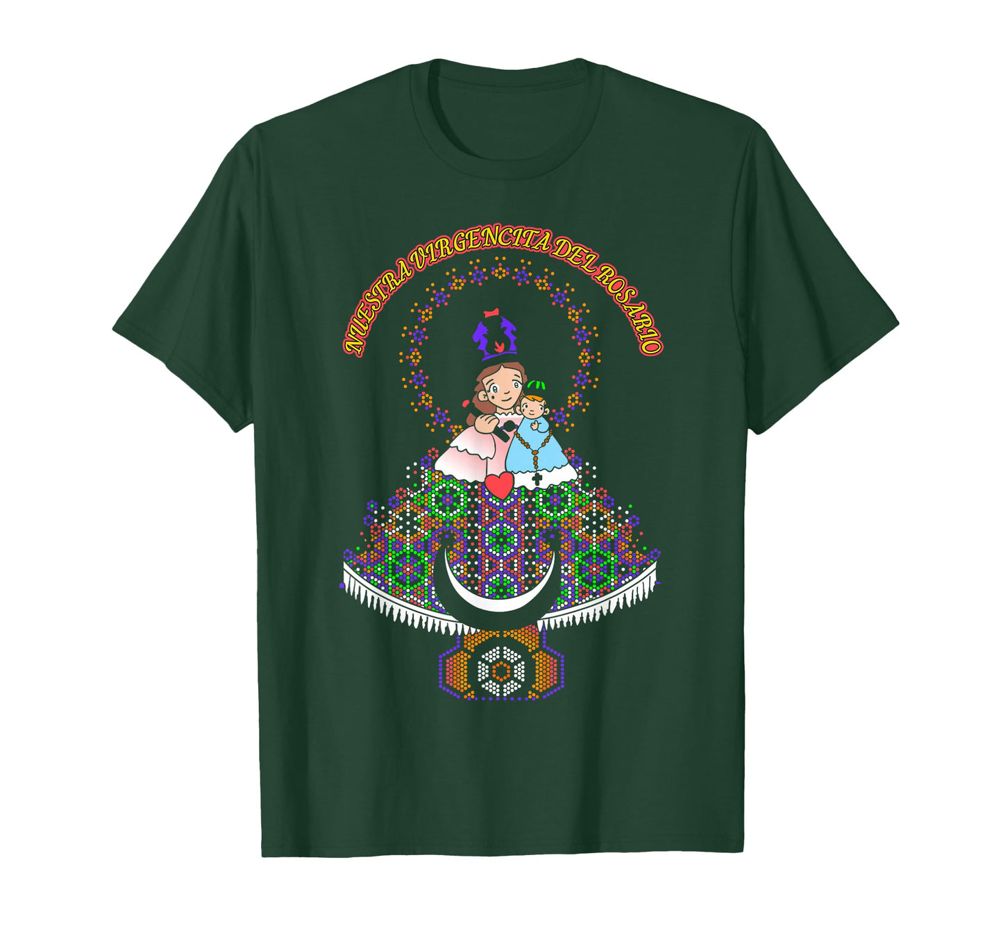 Virgen del Rosario Huichol Art. Nuestra Señora del Rosario T-Shirt