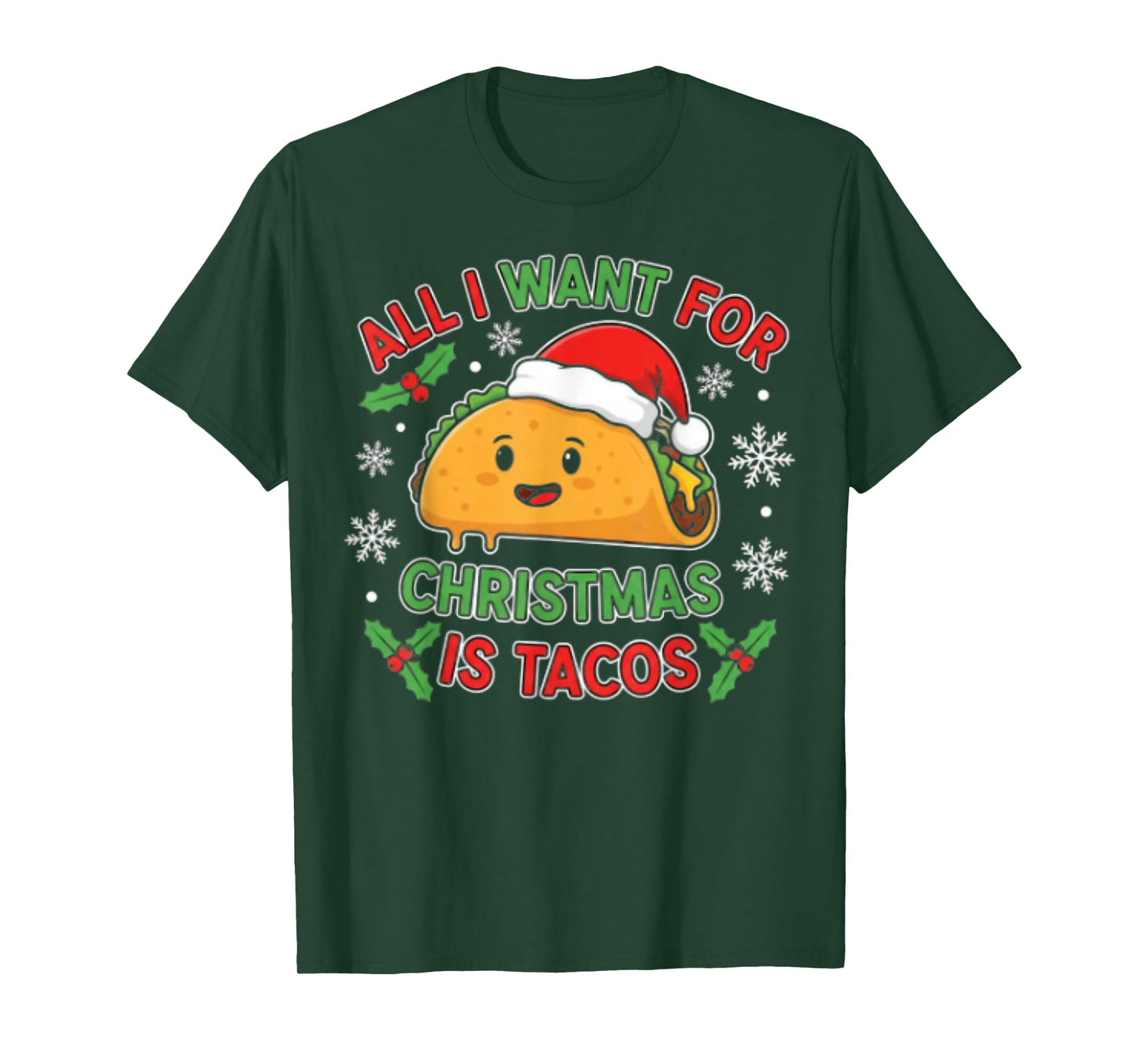 Christmas Kawaii Tacos Funny Mexican Fiesta T-Shirt