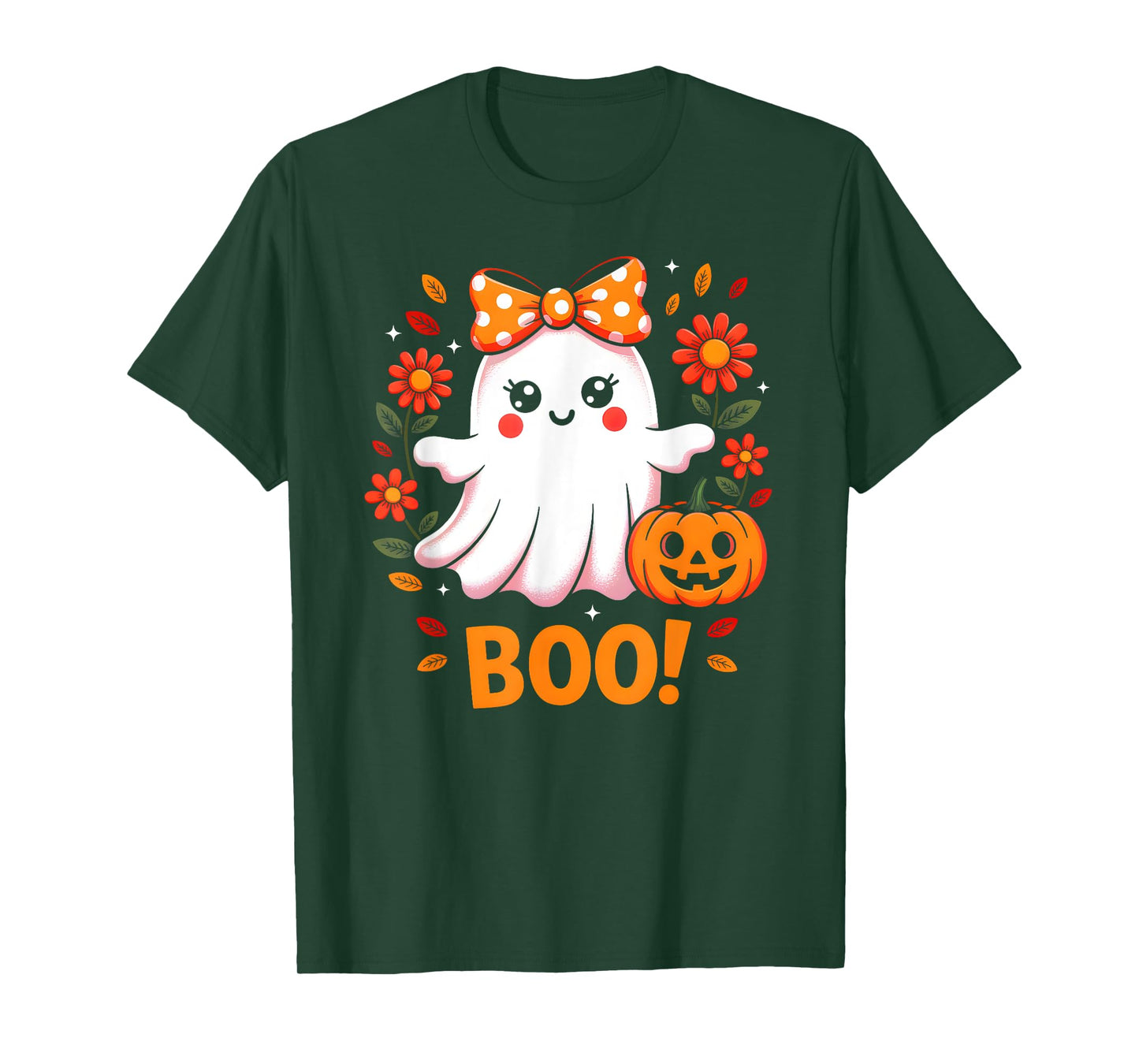 Cute Coquette Boo Ghost Halloween Costume Women Girls Kids T-Shirt