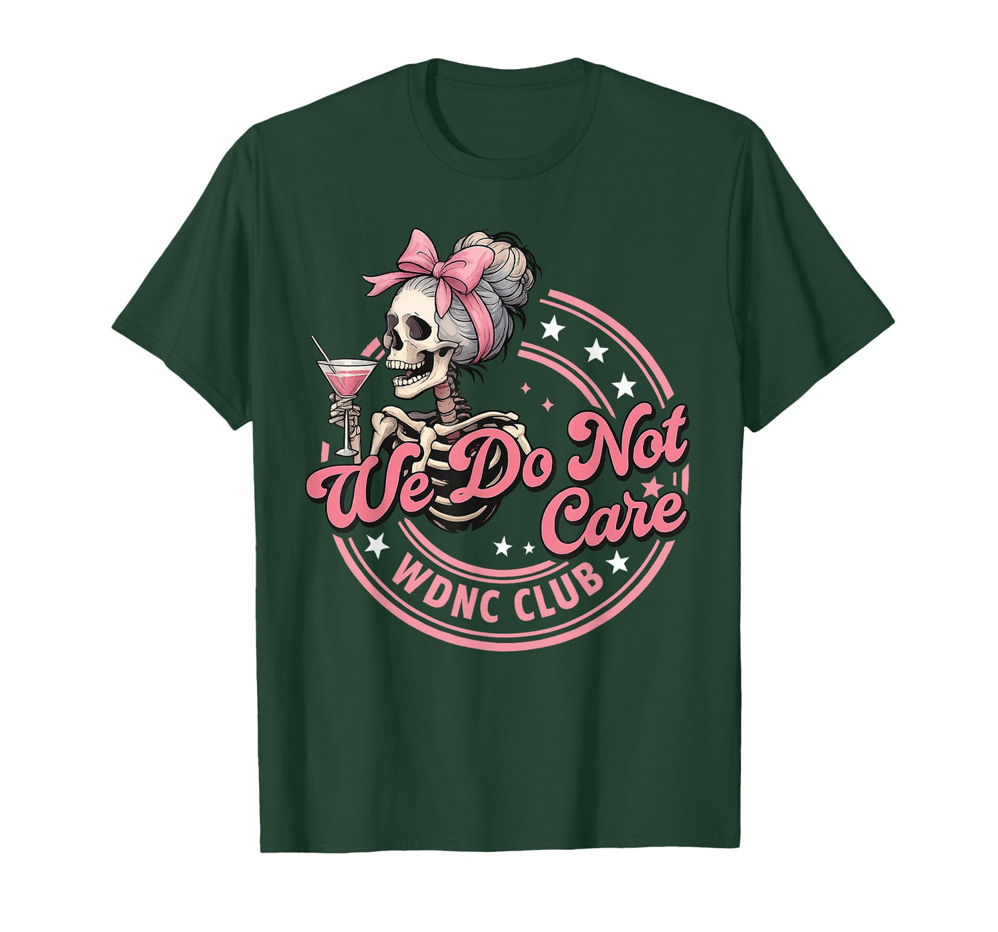 WDNC We Do Not Care Club Coffee Skeleton Horror T-Shirt