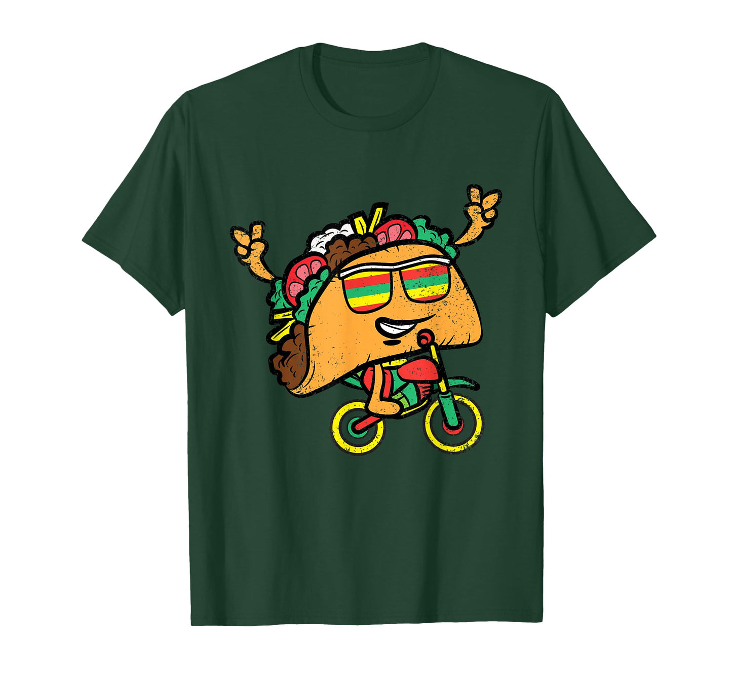 Taco Riding Bicycle Cinco De Mayo Mexican Fiesta Bike T-Shirt