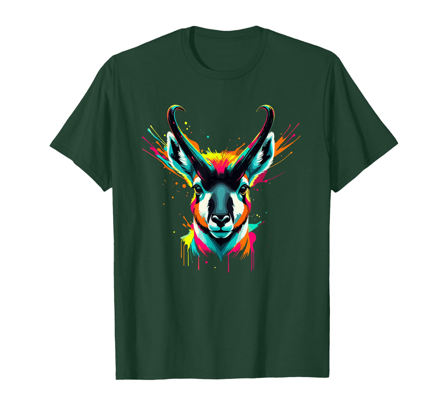 Paint Art Pronghorn American Antelope Pronghorns T-Shirt