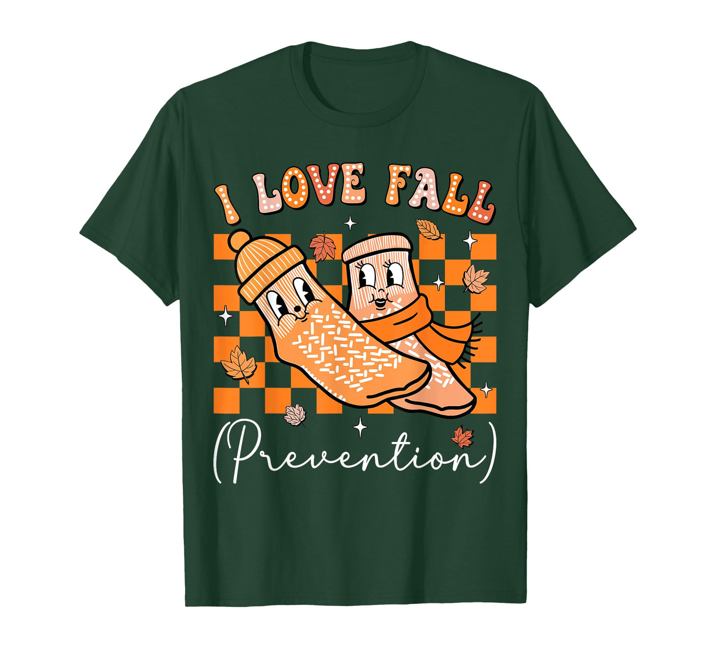 I Love Fall Prevention Fall Physical Therapy Women Nurse T-Shirt