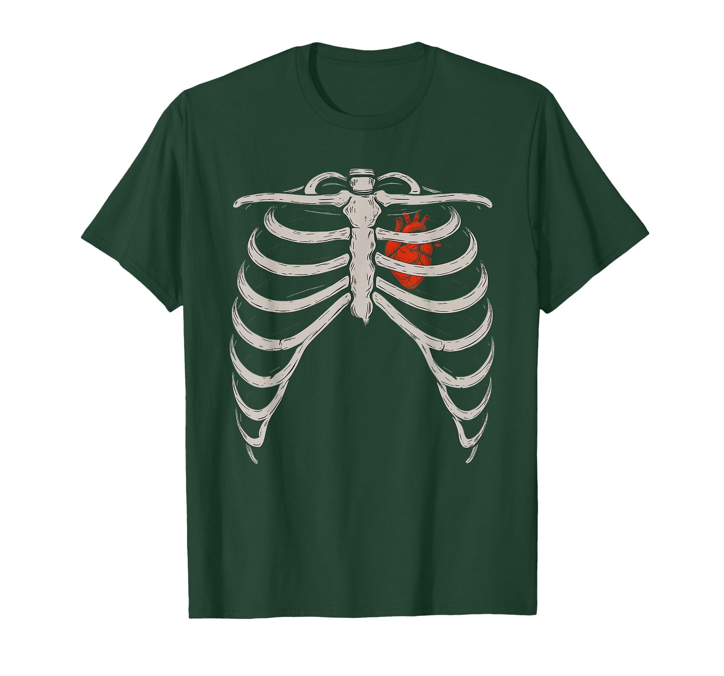 Halloween Ribcage Heart Skeleton T-Shirt