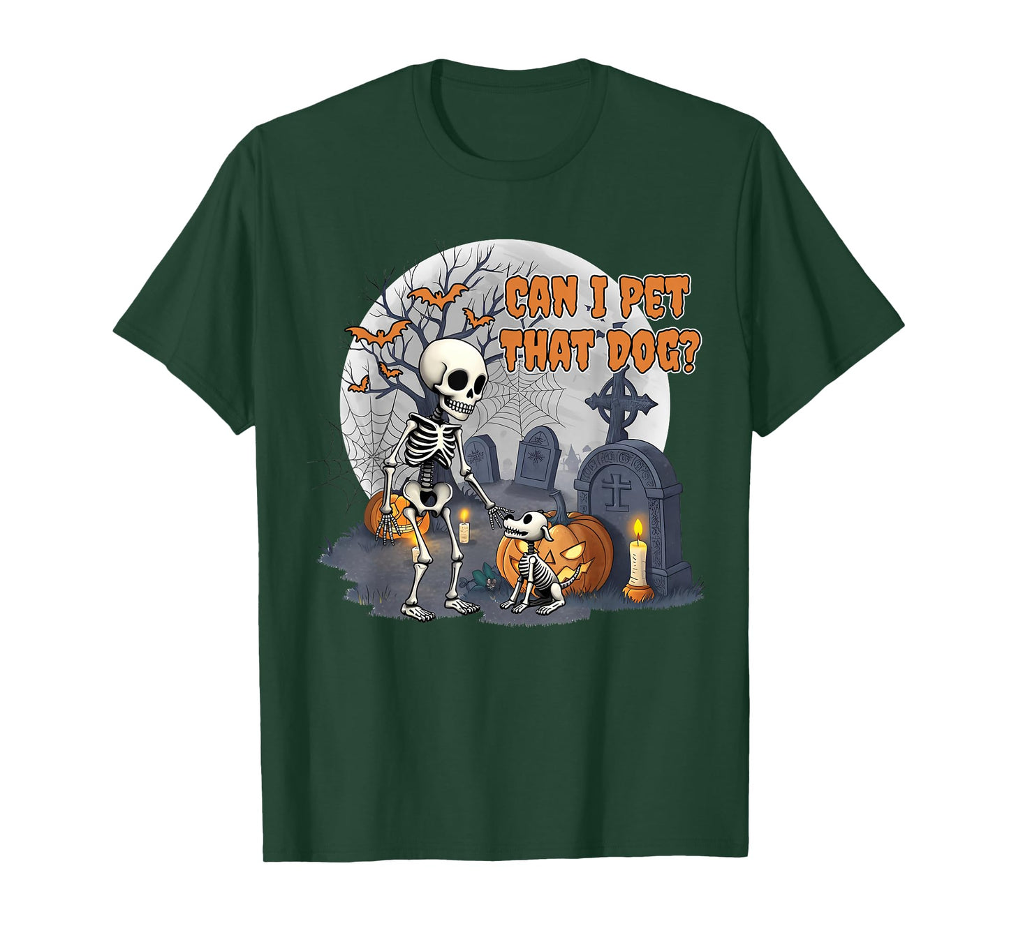 Can I Pet That Dog Funny Skeleton Dog Lover Halloween Meme T-Shirt