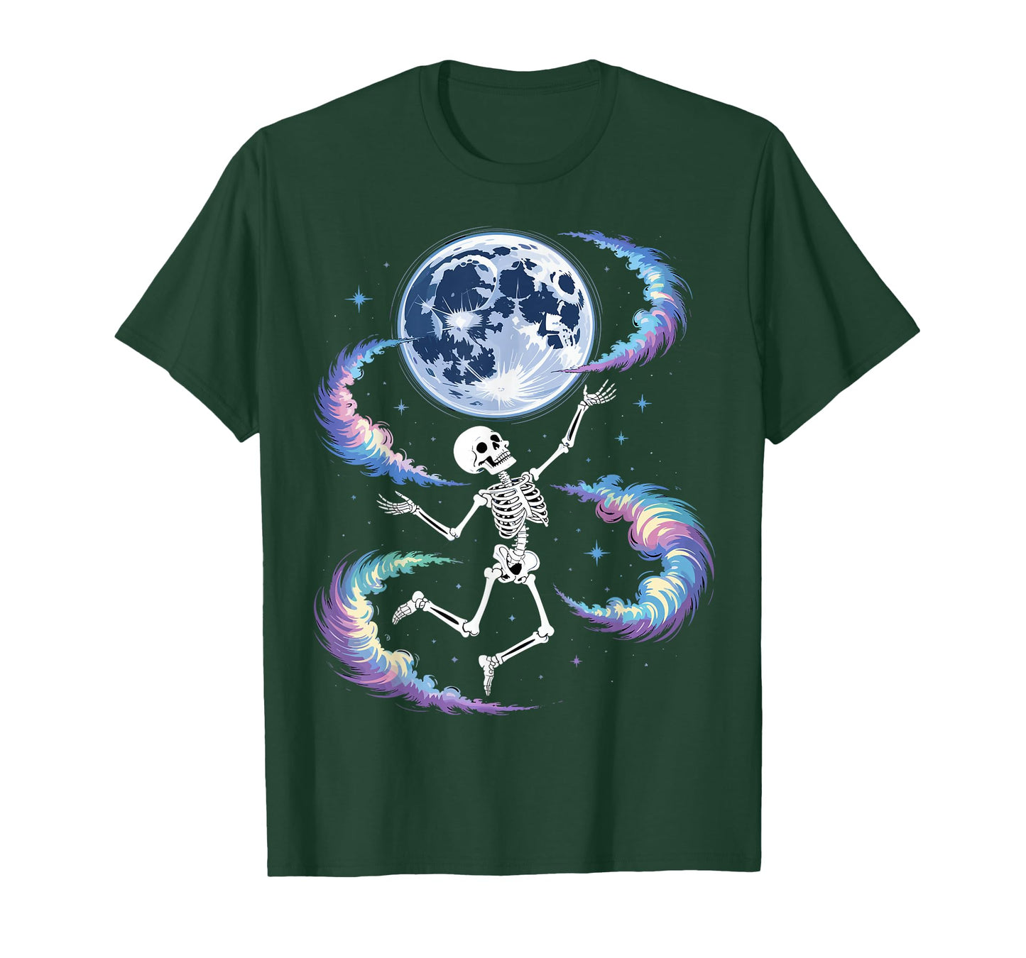 Skeleton Dancing Under The Moon Funny Spooky T-Shirt