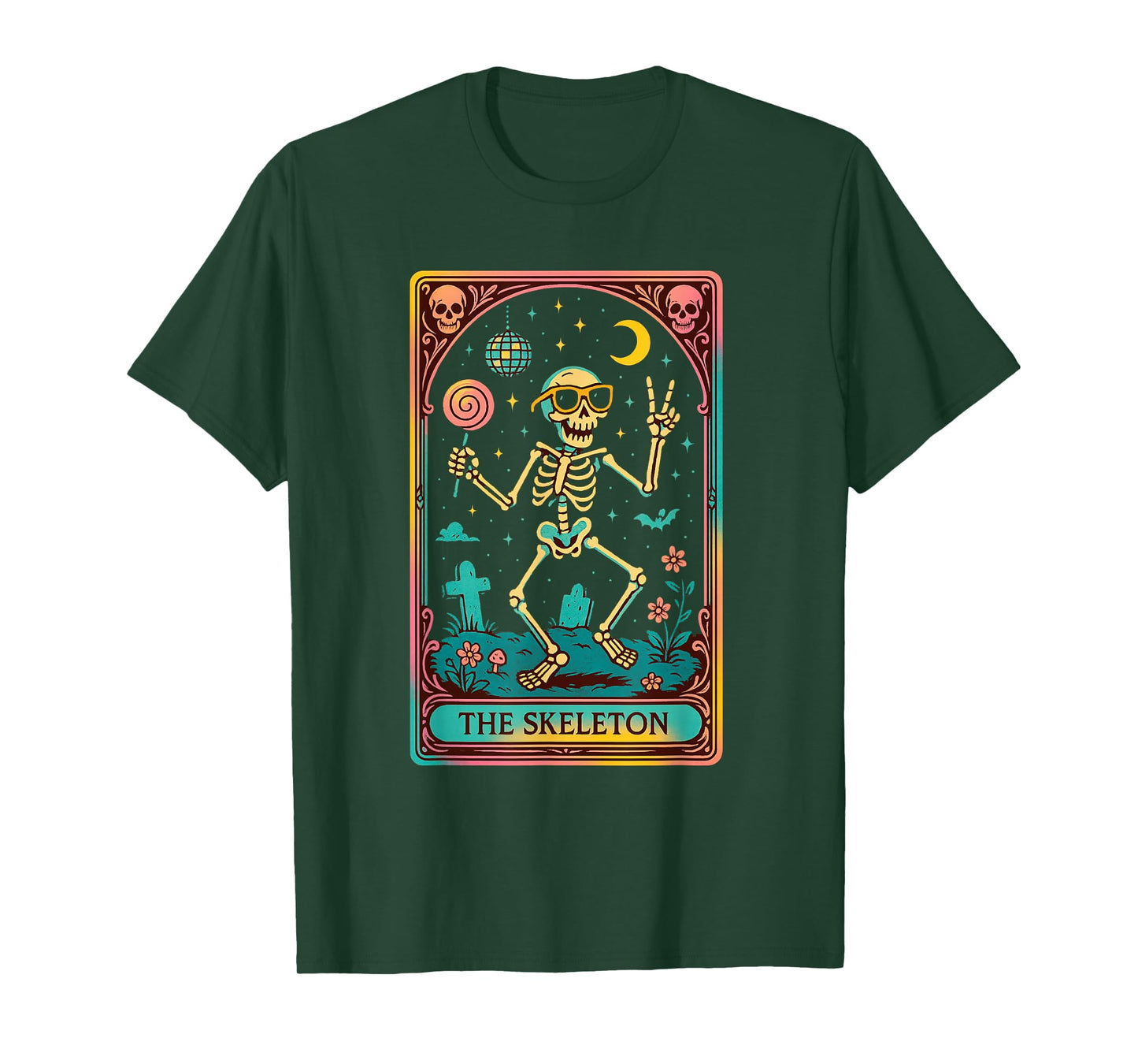 The Skeleton Tarot Card Retro Halloween Witchy Goth T-Shirt