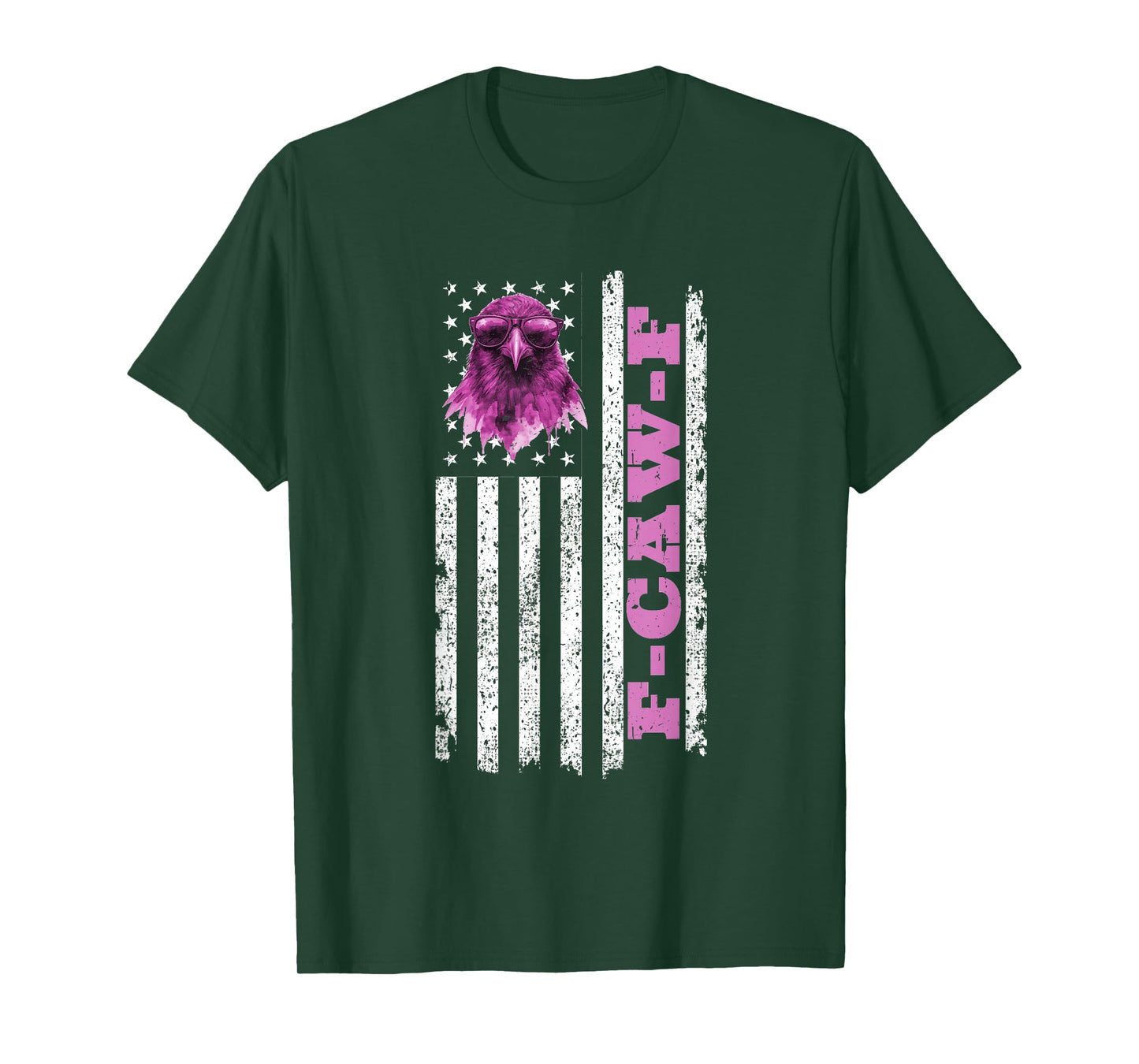 F-Caw-F Funny Retro Crow Raven Meme American Flag Men Women T-Shirt