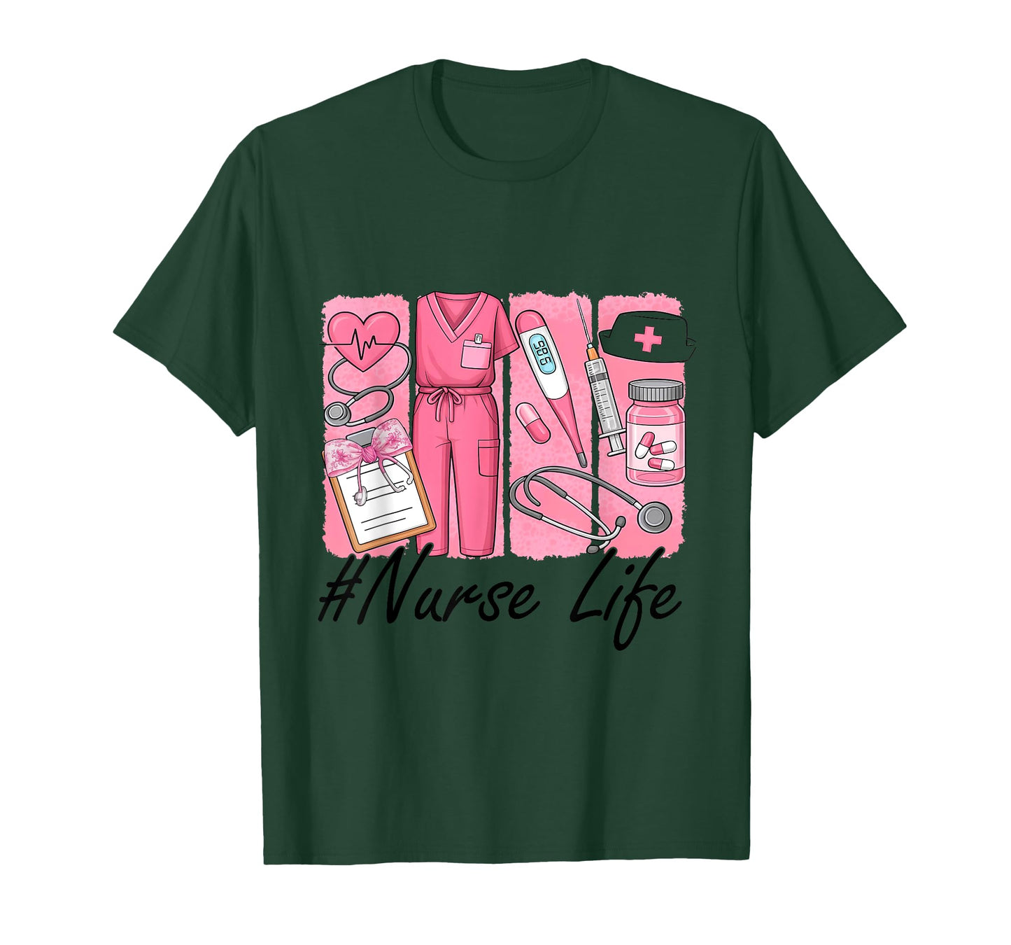 Retro Nurse Coquette Bow Nurse Life Rn Cna Brushstroke Nurse T-Shirt