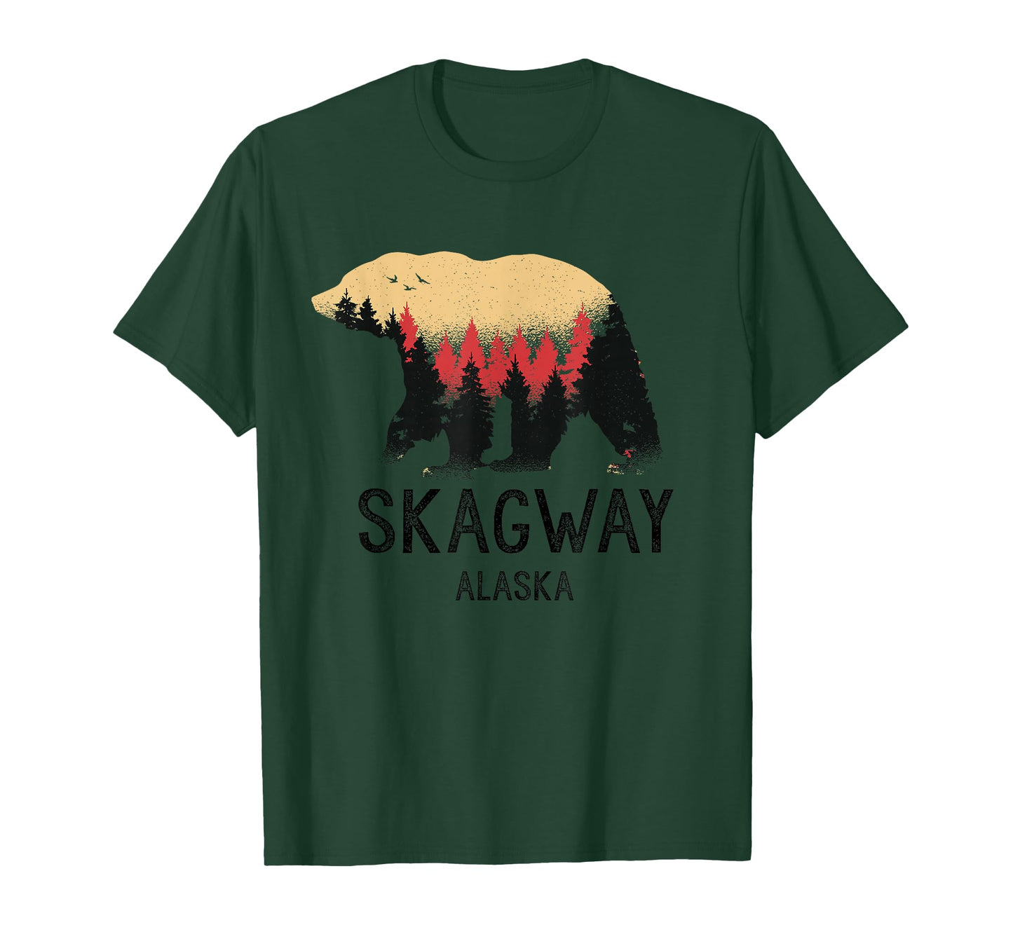 Skagway Alaska Vintage Grizzly Bear Nature Souvenir Gift T-Shirt