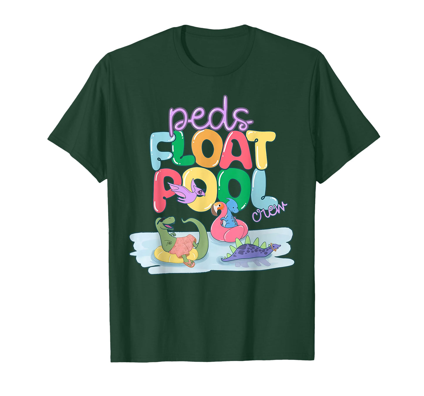 PEDS Float Pool Crew Nurse Dinosaur Peds Crew Nurse Nursing T-Shirt