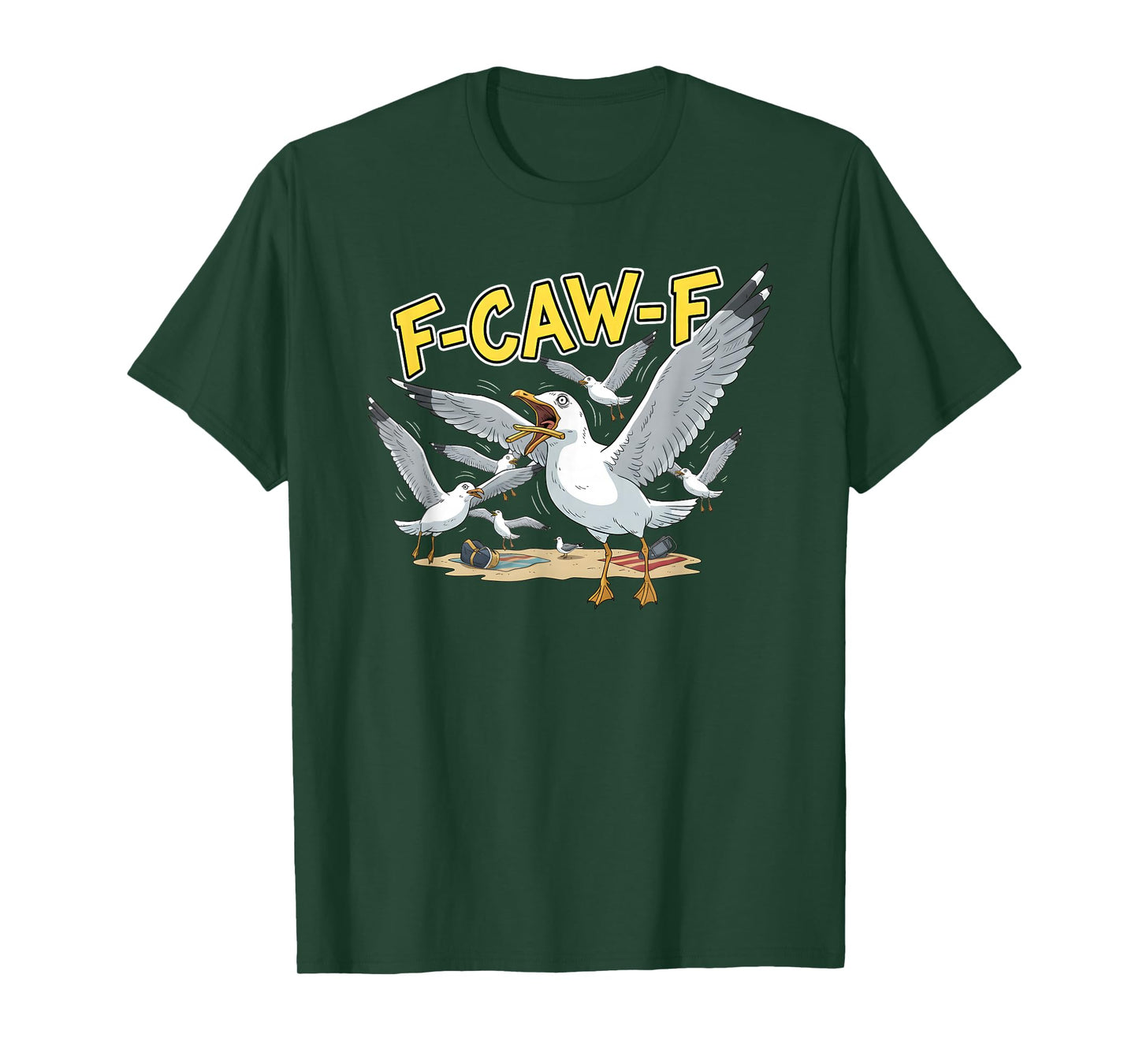 Funny F-Caw-F Seagull Eating T-Shirt