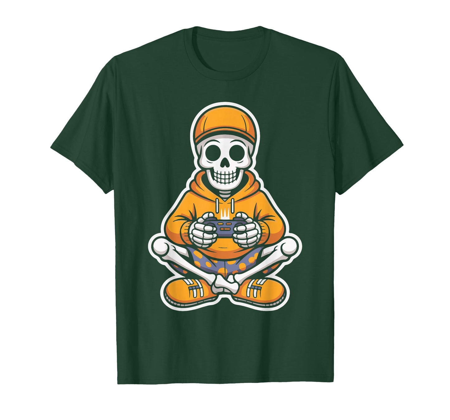 Halloween Skeleton Gamer Controller Video Game Men Women Kid T-Shirt