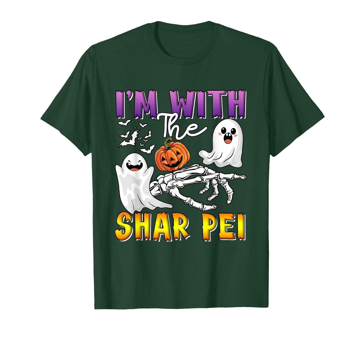 I'm with Shar Pei Halloween Boo Ghost Funny Single Owner T-Shirt