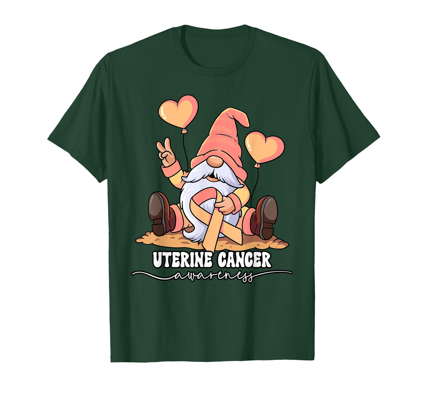 Uterine Cancer Awareness T-Shirt by Uterine Cancer Awareness - Unisex-Adults, Black, Small, Short Sleeve, Classic Fit