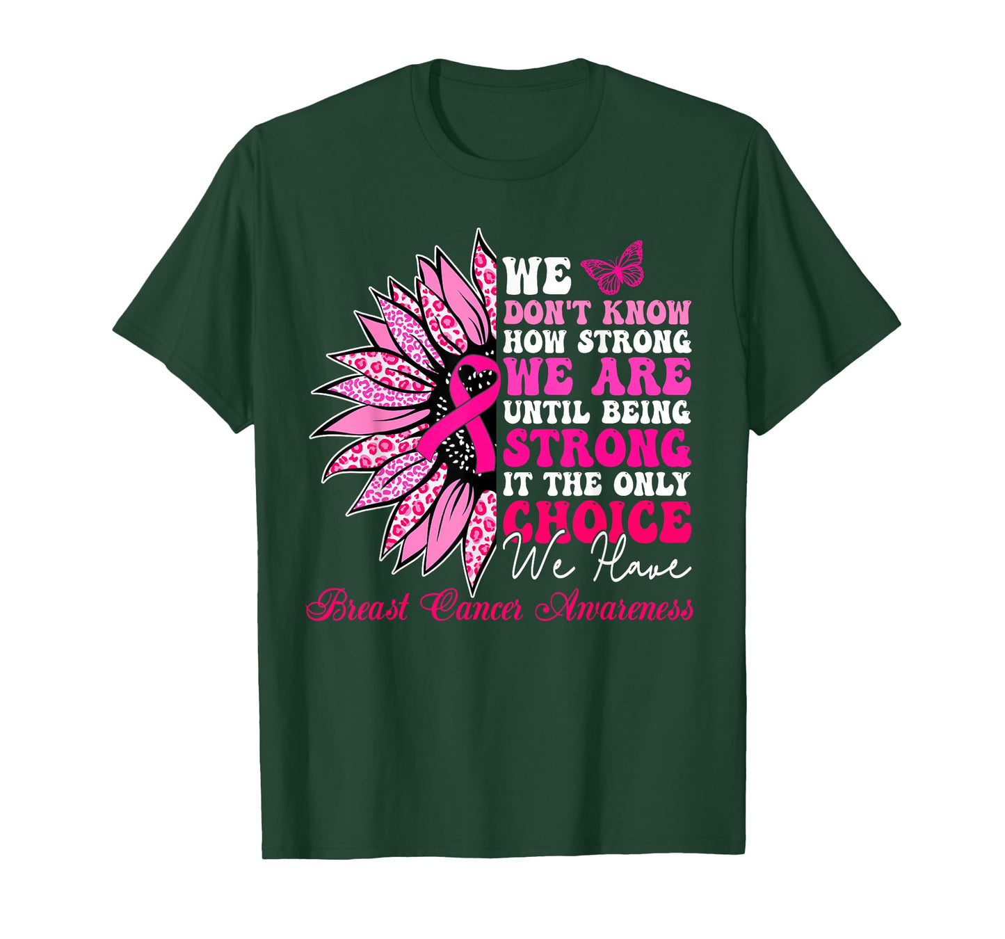 Sunflower Motivational Support Squad Breast Cancer Awareness T-Shirt