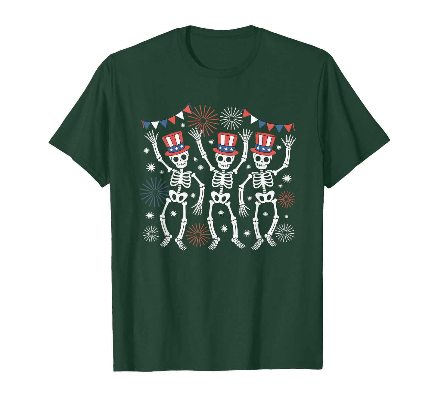 Patriotic Dancing Skeletons Independence Day 4th of July T-Shirt