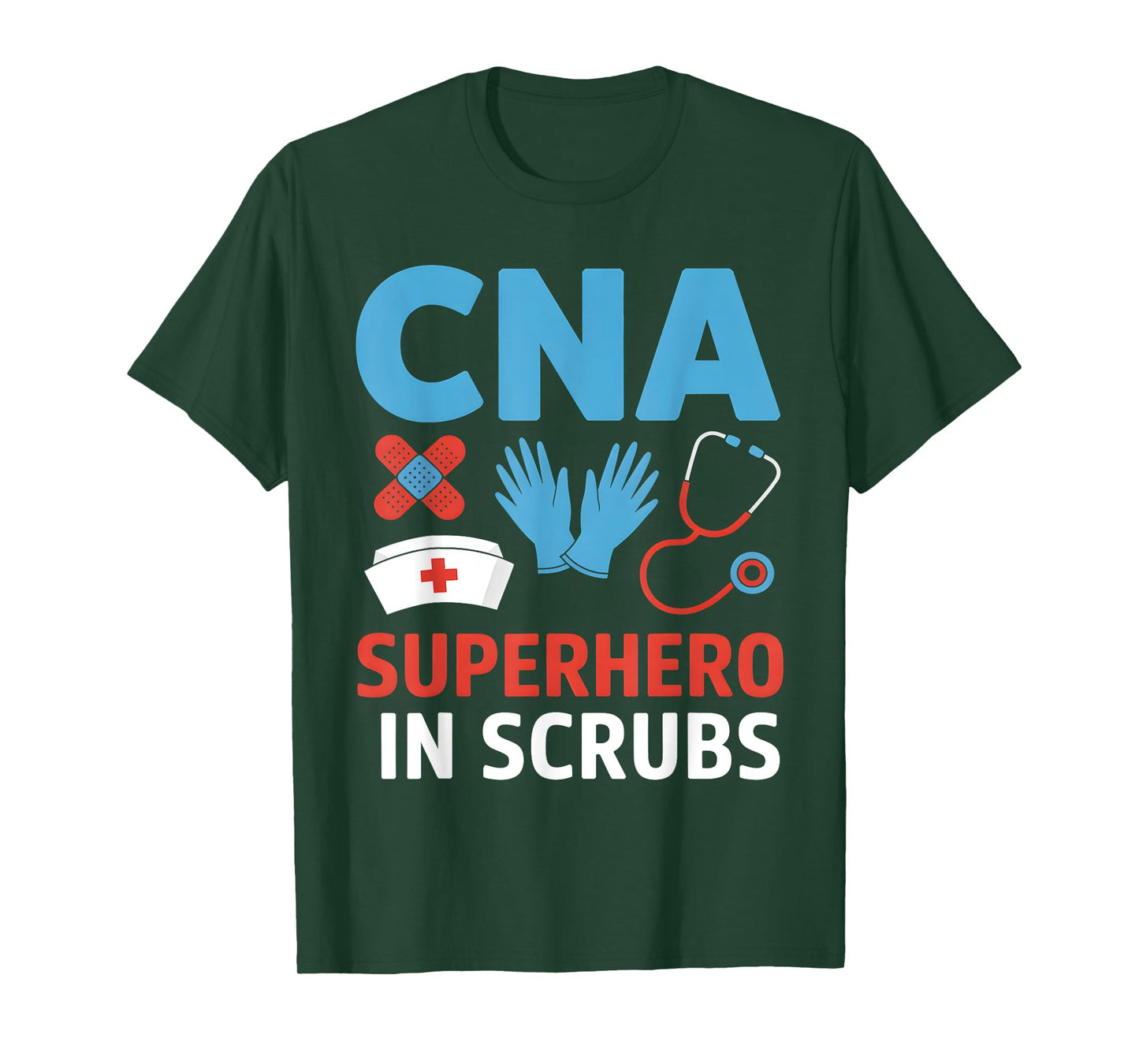 CNA Superhero In Scrubs Nursing Assistant Hospital Team T-Shirt