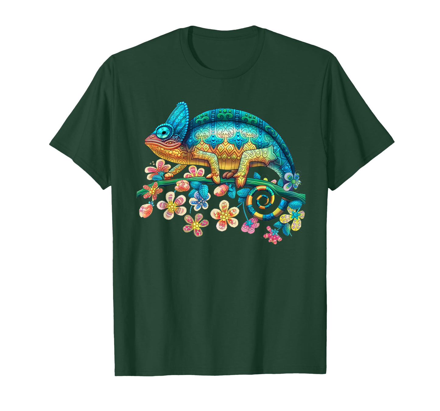 Colorful Chameleon Lizard T Shirt Gift for Women Men T-Shirt