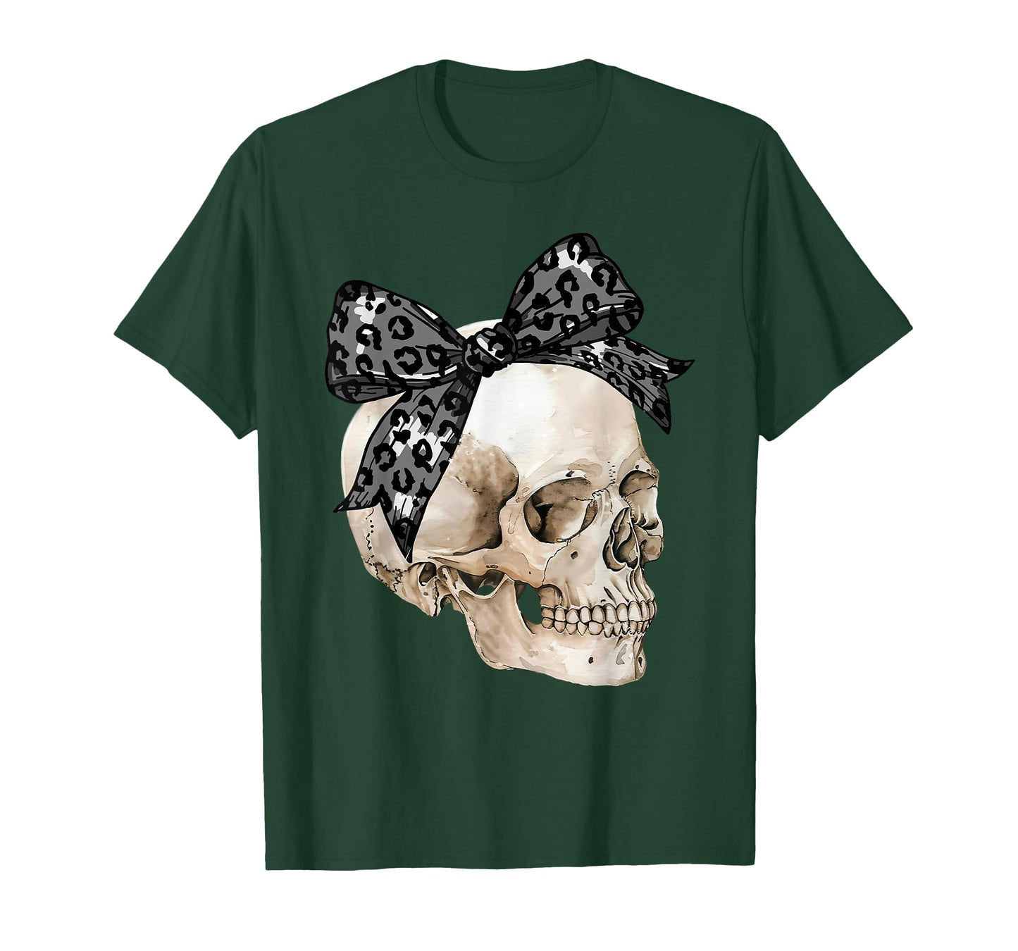 Coquette Bow Spooky Season Skeleton Skull Horror Halloween T-Shirt