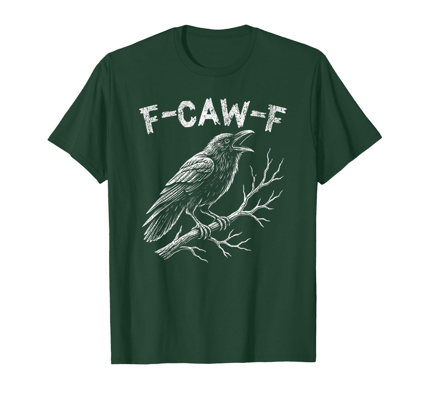Vintage F-Caw-F Black Crow Spooky Halloween Crow Lover Gift T-Shirt