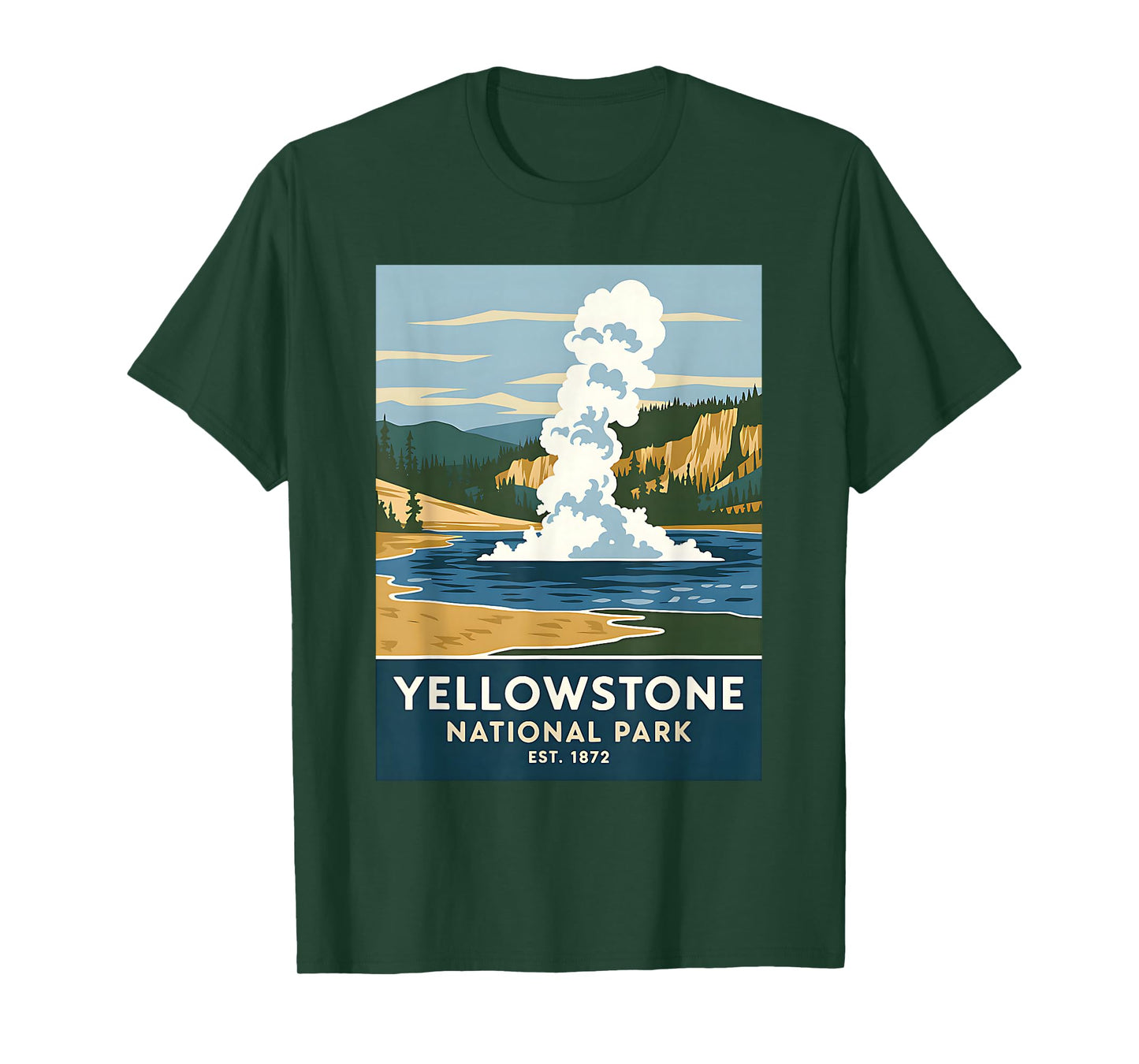Yellowstone National Park Vintage Camping Hiking Men Women T-Shirt