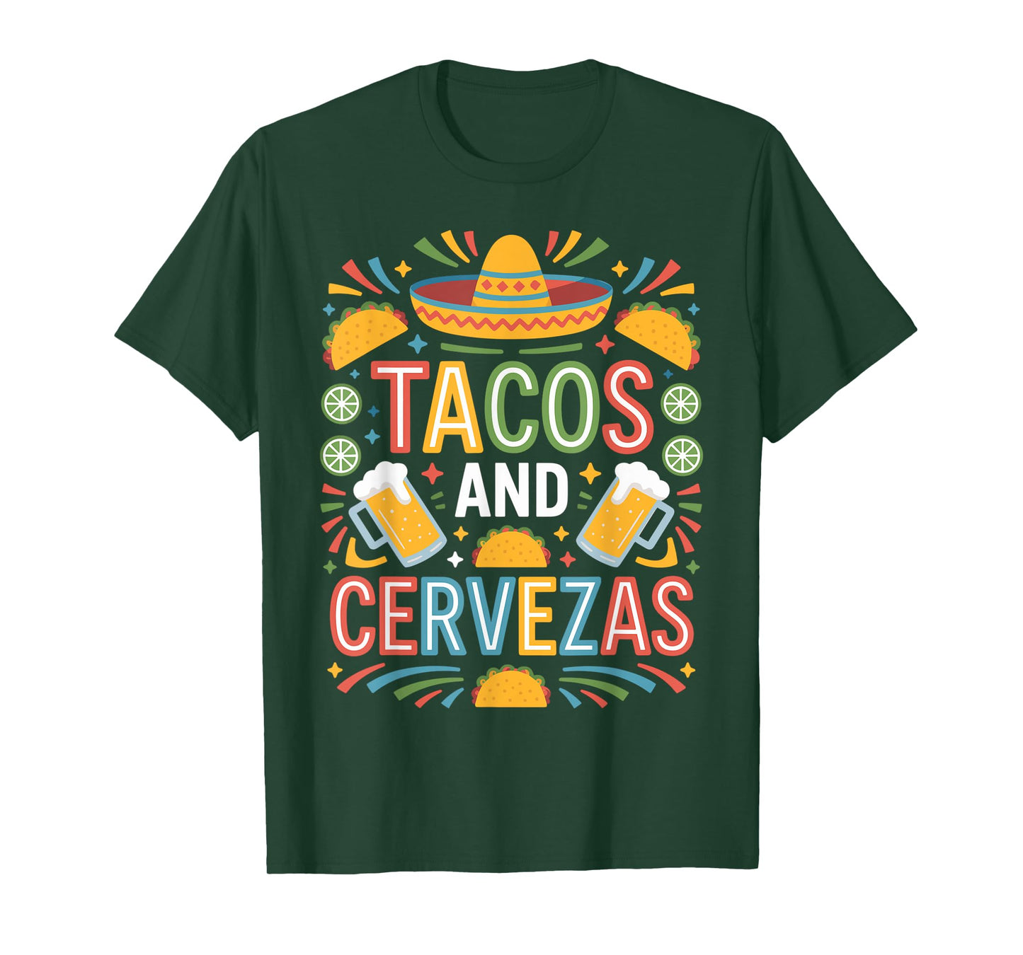 Tacos And Cervezas Fiesta Sombrero T-Shirt