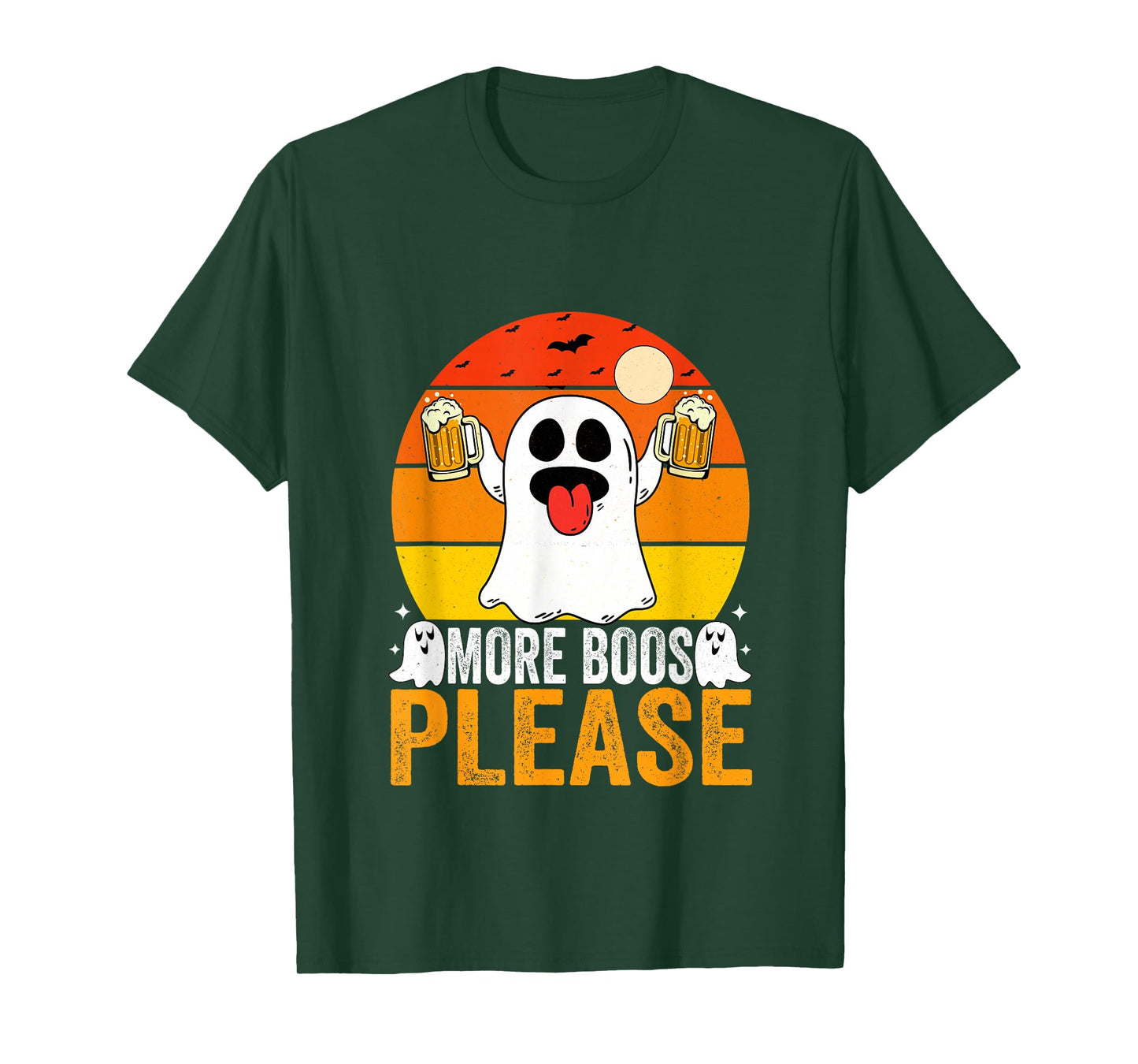 More Boos Please Ghost Beer Retro Halloween Drinking Men T-Shirt