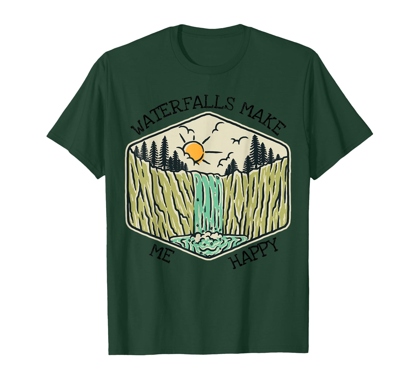 Nature Lover Waterfall Lovers Waterfall Happy Love Hiking T-Shirt