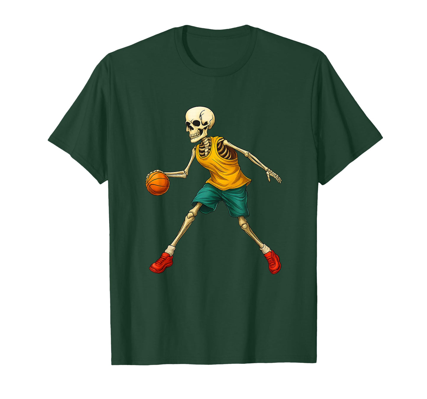 Basketball Skeleton Spooky Sports Halloween Design T-Shirt
