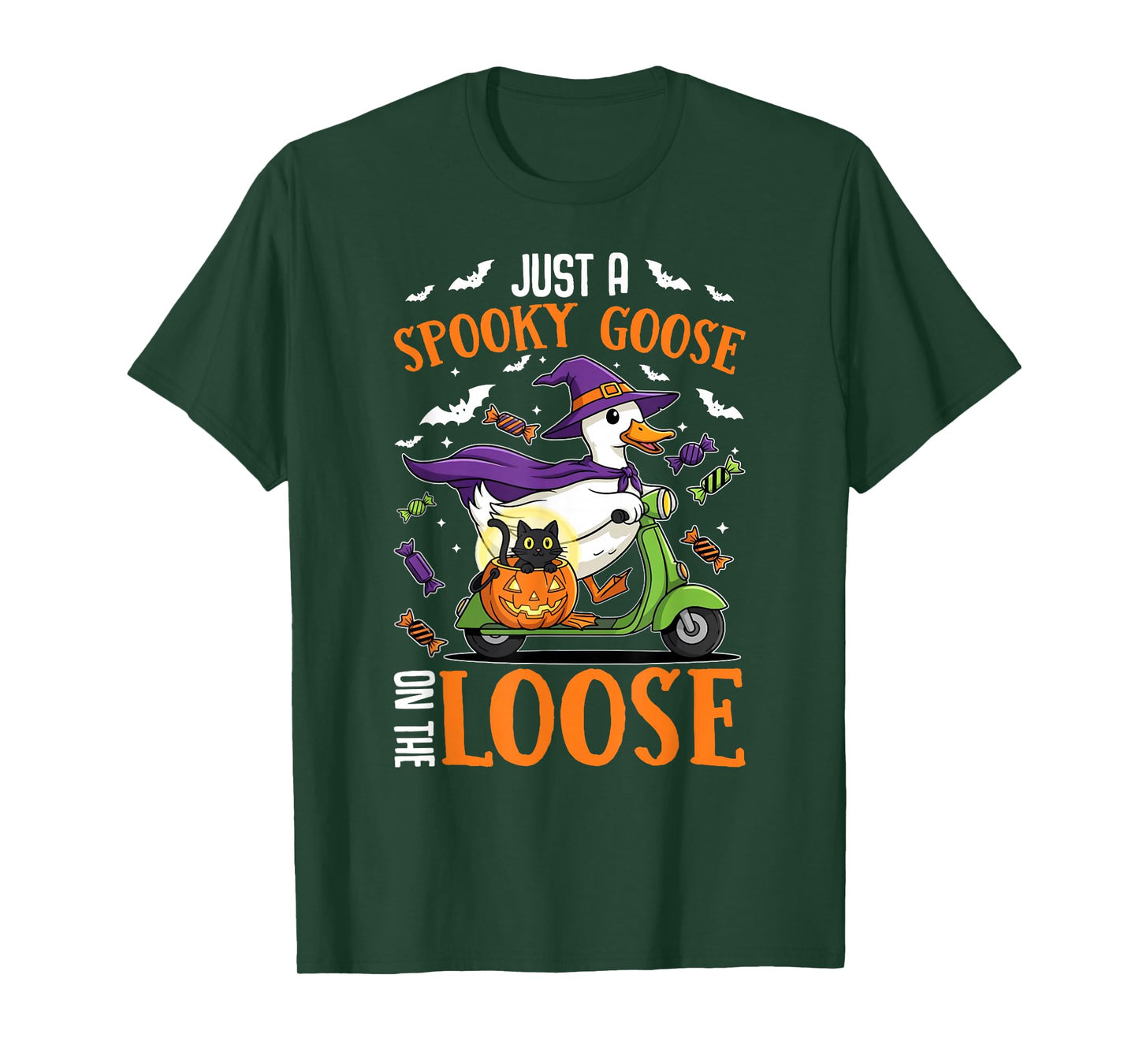 Just A Spooky Goose Halloween Silly Goose Funny Halloween T-Shirt