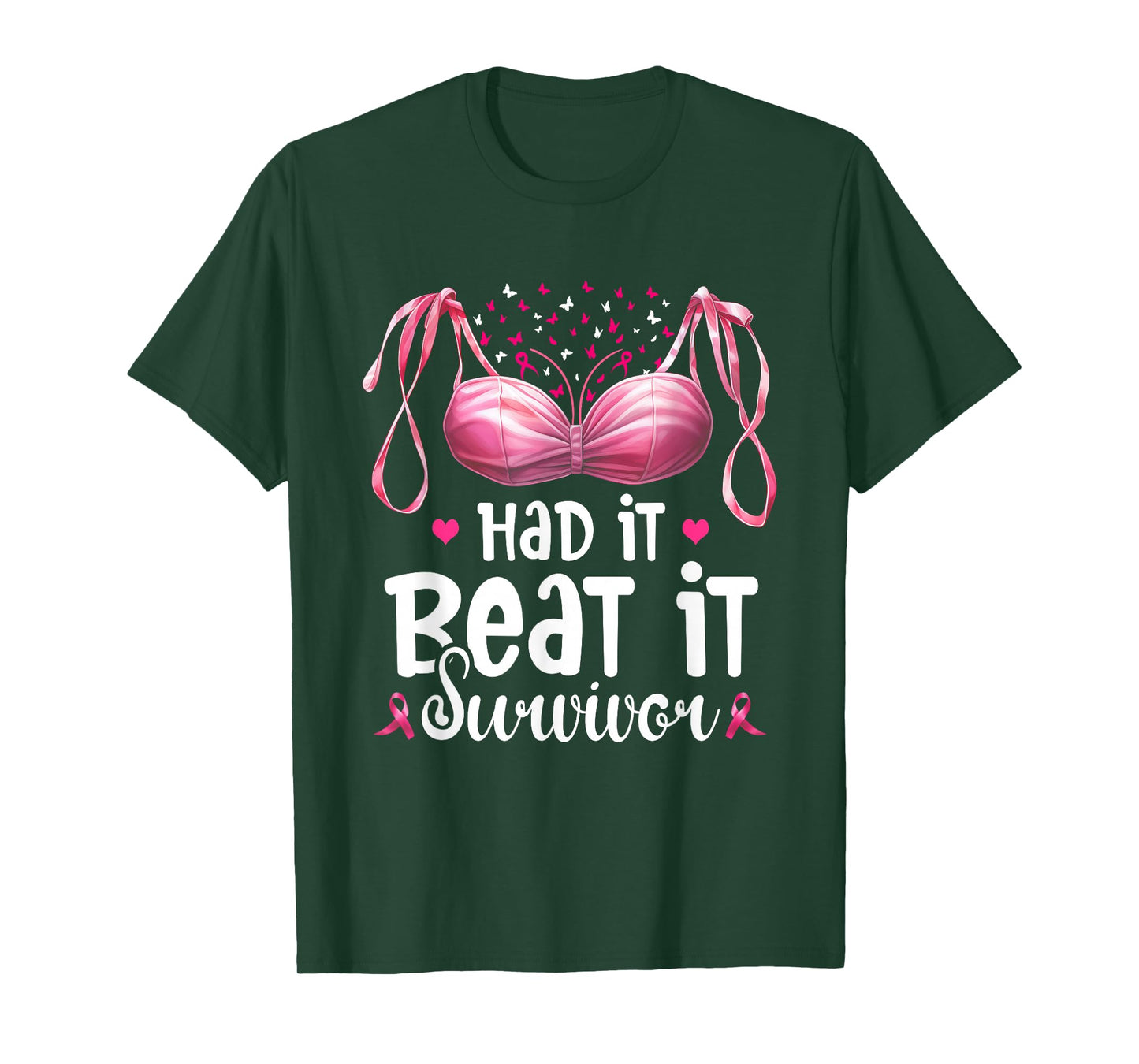 Breast Cancer I Had It I Beat It Survivor Pink Ribbon Bra T-Shirt
