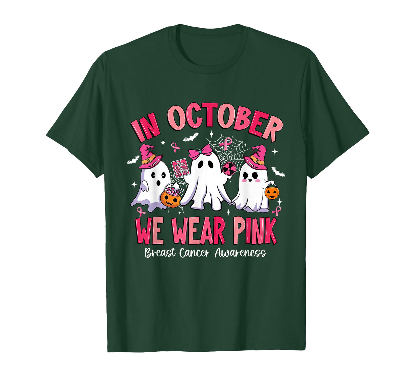 in October We Wear Pink Radiology Breast Cancer T-Shirt
