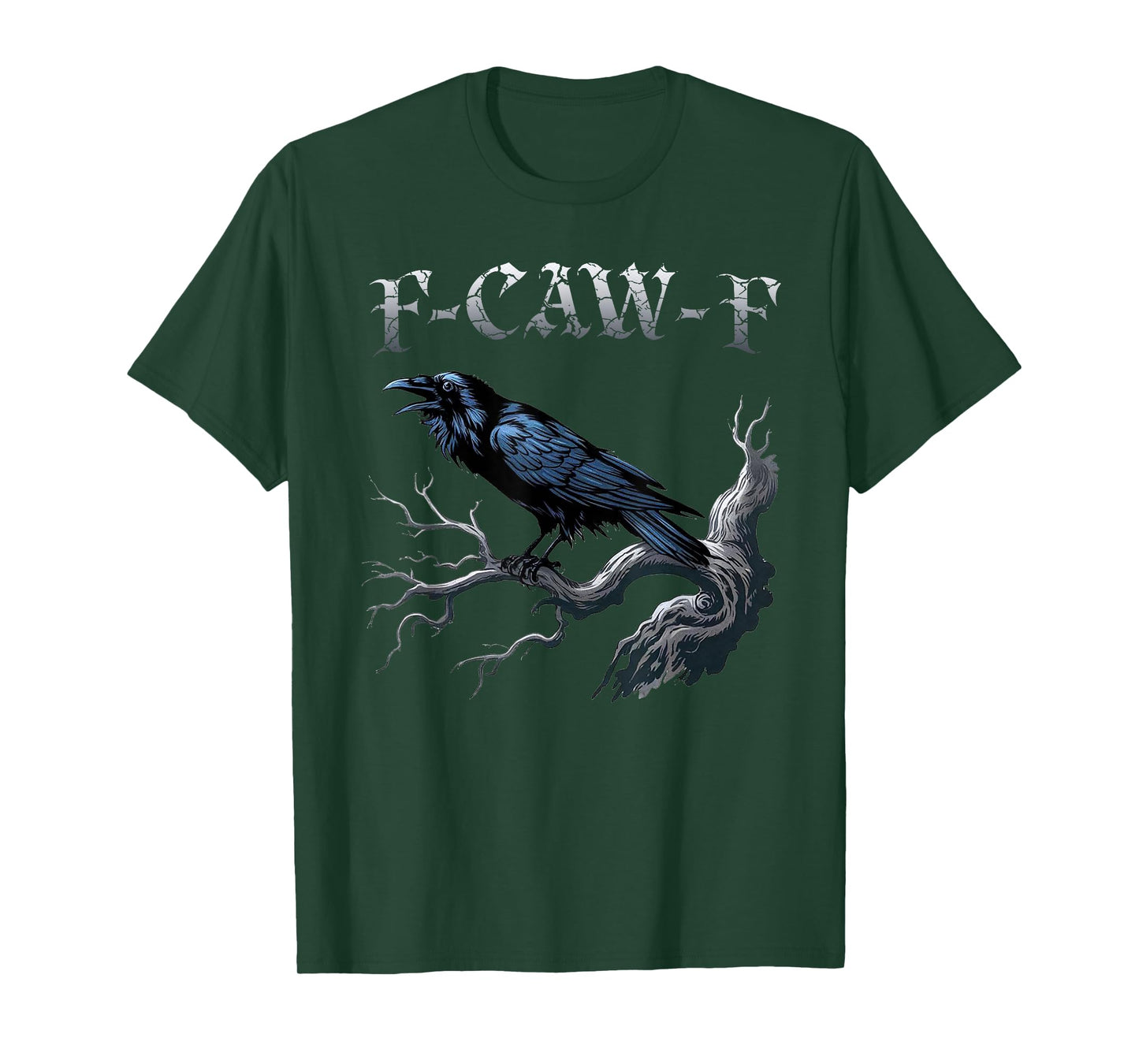 F-Caw-F Black Crow Funny Black Bird Moon Gothic Adult Humor T-Shirt